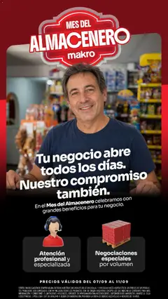 Vista previa Makro Mes del almacenero válido desde el 07/09/2026