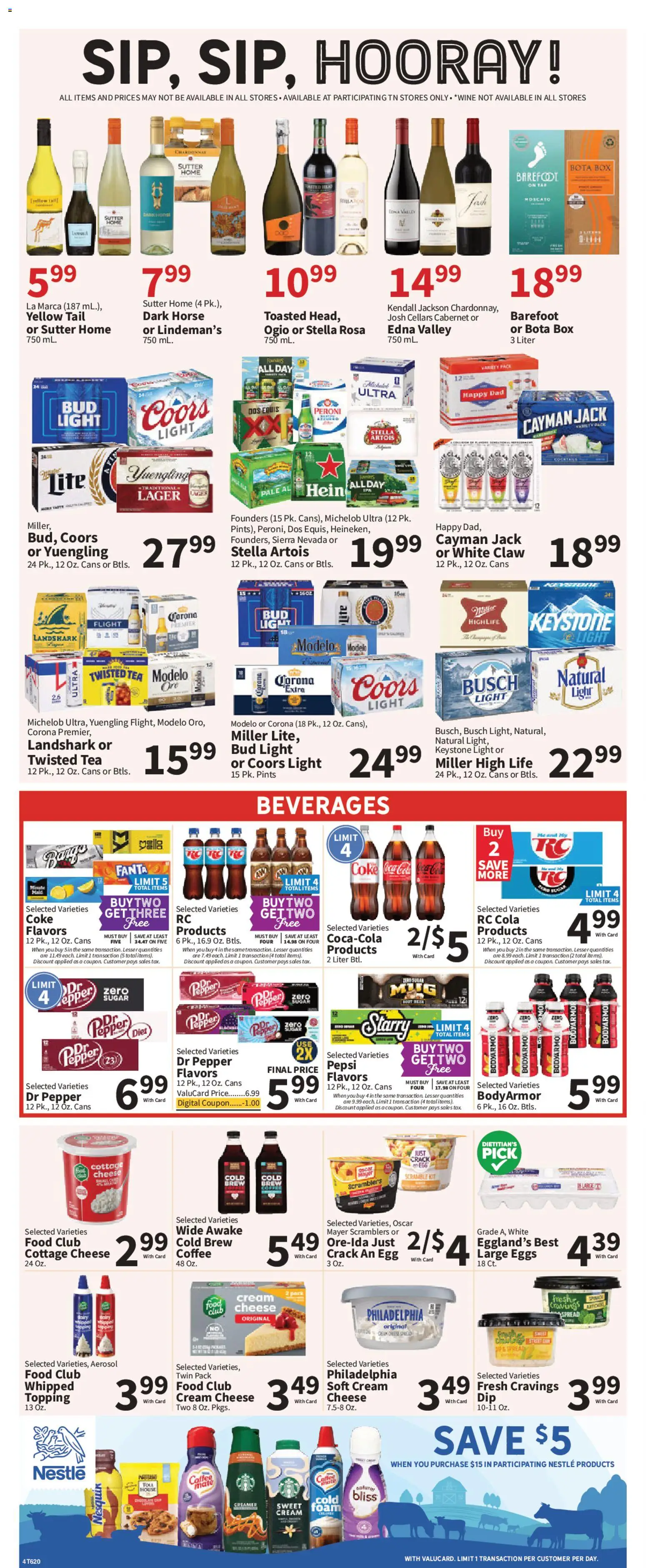 Food City Weekly Ad - valid from 12.06.2026 | Page: 6 | Products: Coffee, Wine, Cream, Sugar