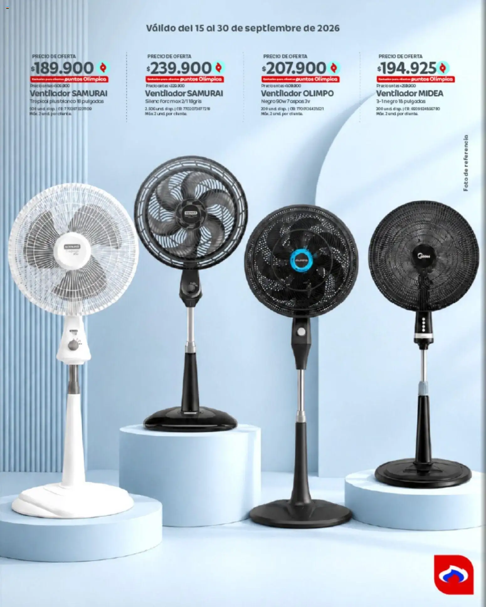 Olímpica revista - valida desde el 15/09/2026 | Página: 10 | Productos: Ventilador