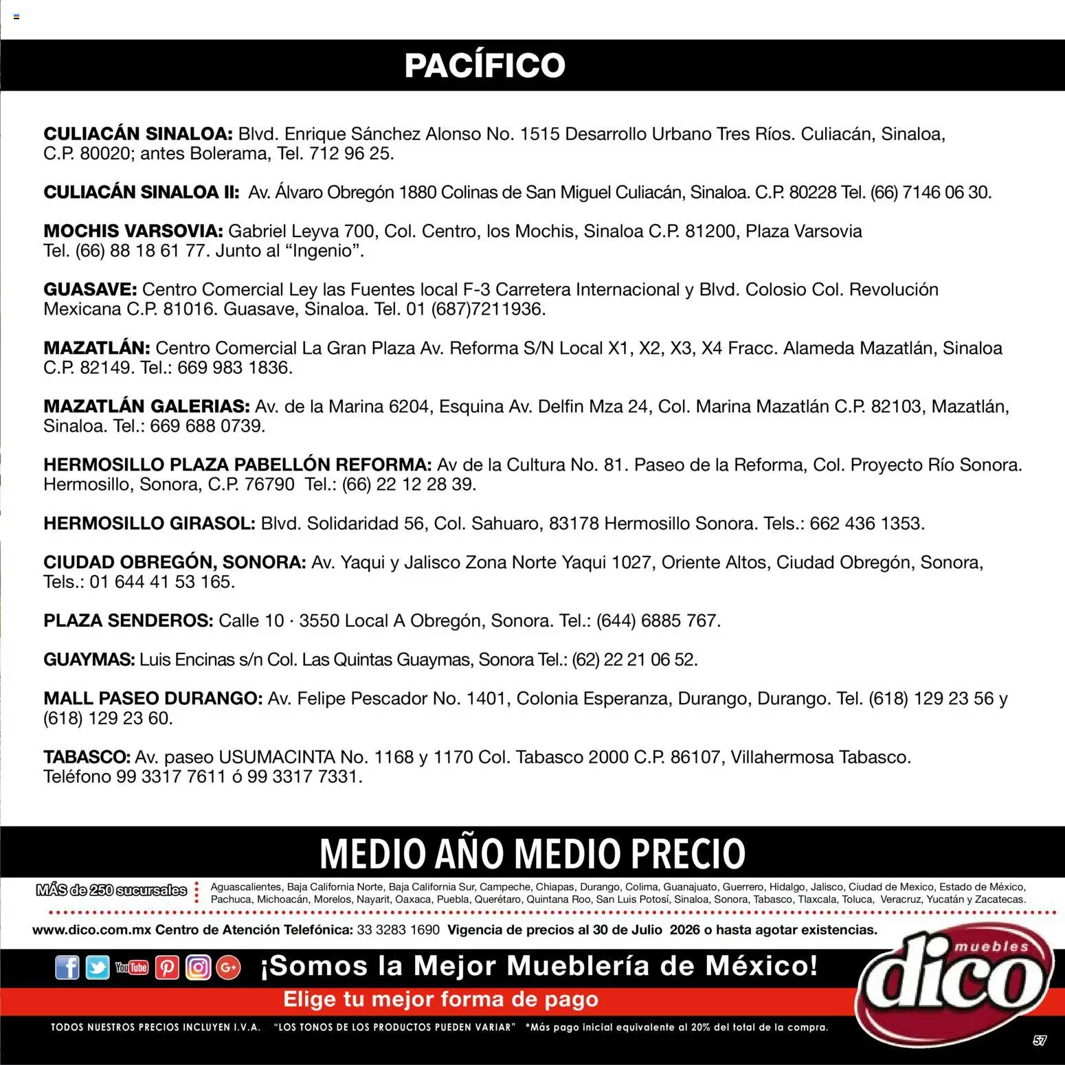 Nuevas ofertas de Muebles Dico válidas en toda la República Mexicana desde el 01/07/2026. ¡Encuentra las mejores ofertas en Muebles Dico catálogo! | Página: 57 | Productos: Teléfono