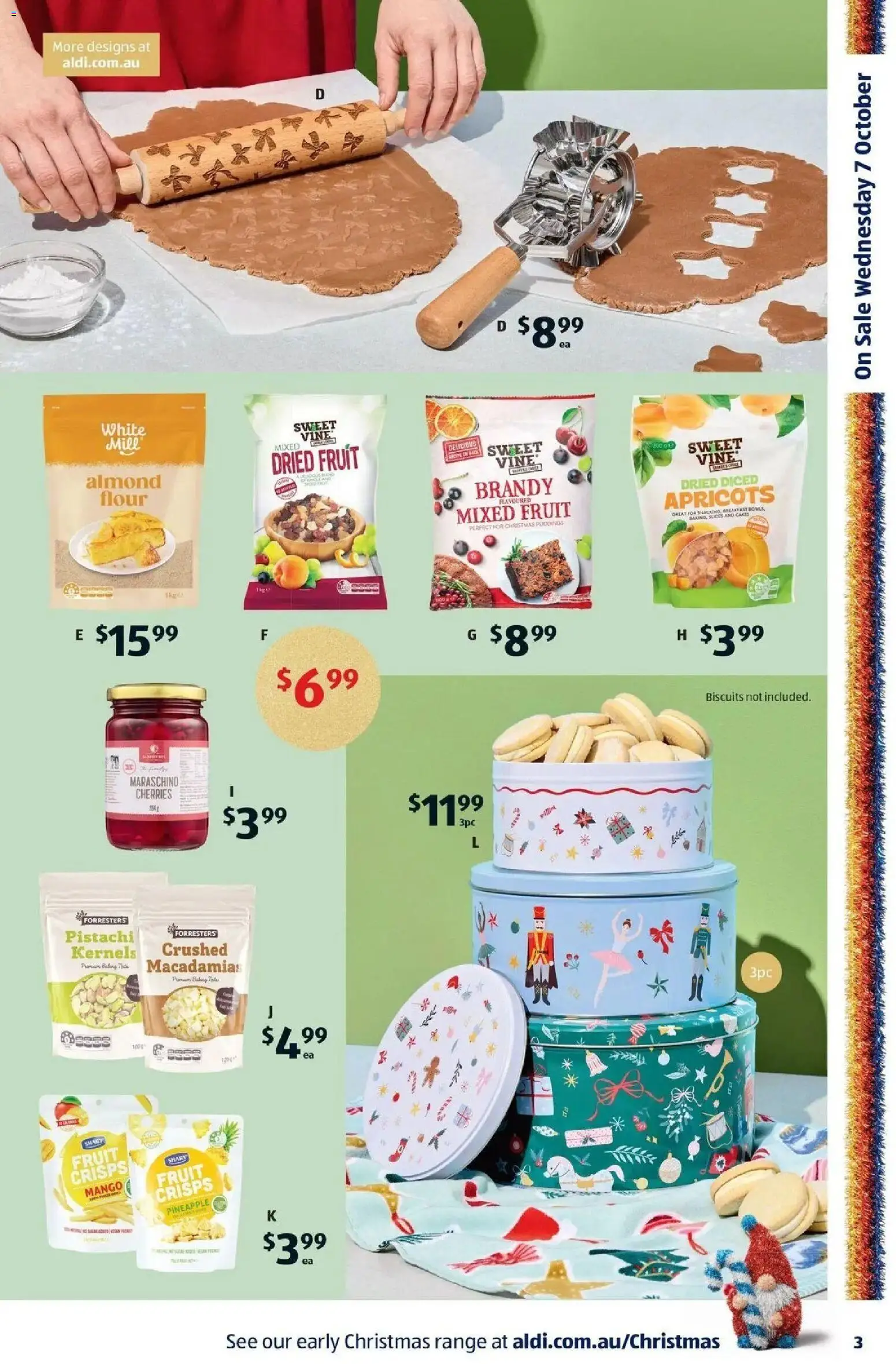 Aldi catalogue - valid from 07/10/2026 | Page: 3 | Products: Almond flour, Dried fruit, Apricots, Nuts