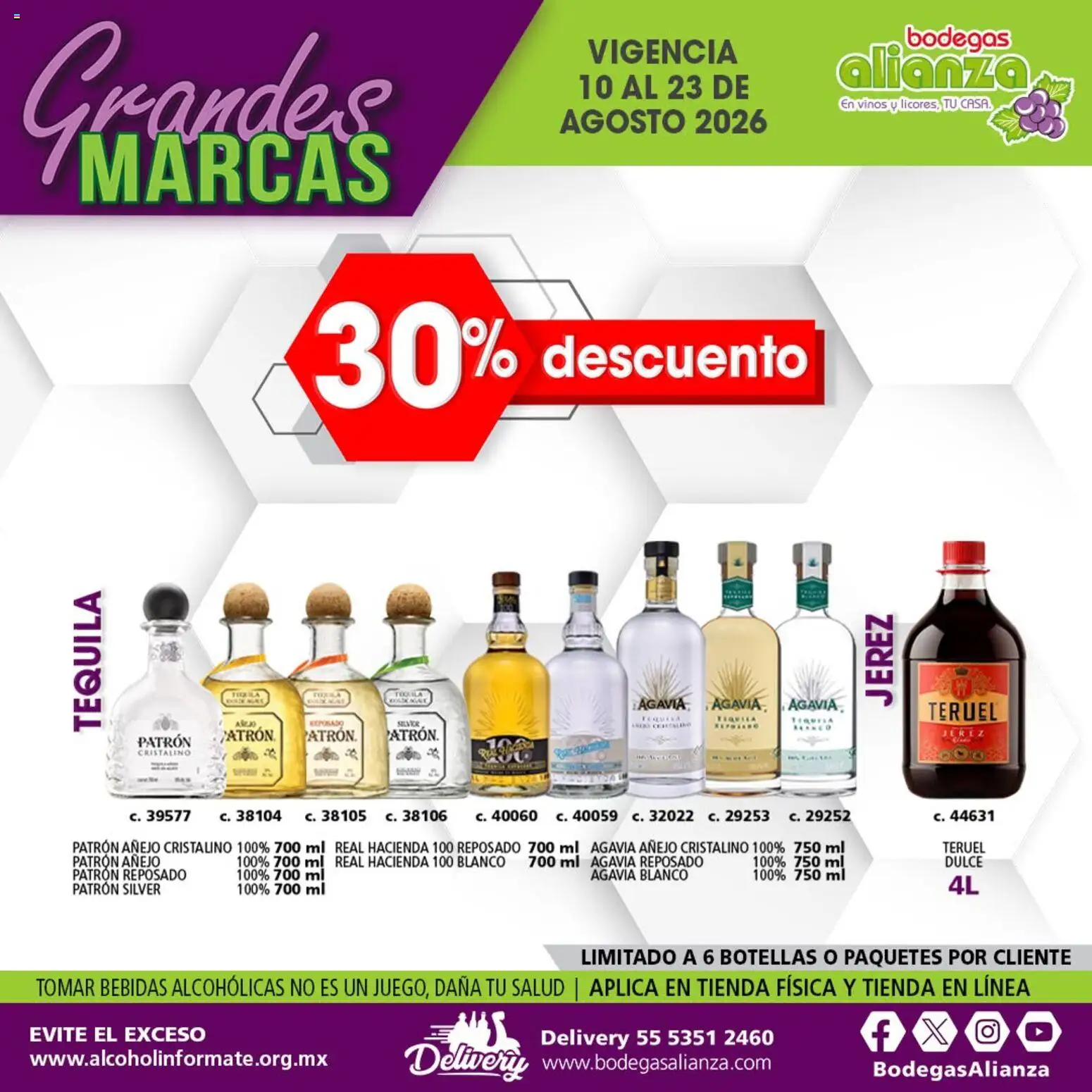 Nuevas ofertas de Bodegas Alianza válidas en toda la República Mexicana desde el 10/08/2026. ¡Encuentra las mejores ofertas en Bodegas Alianza catálogo Grandes Marcas! | Página: 4 | Productos: Tequila, Bebidas, Dulce