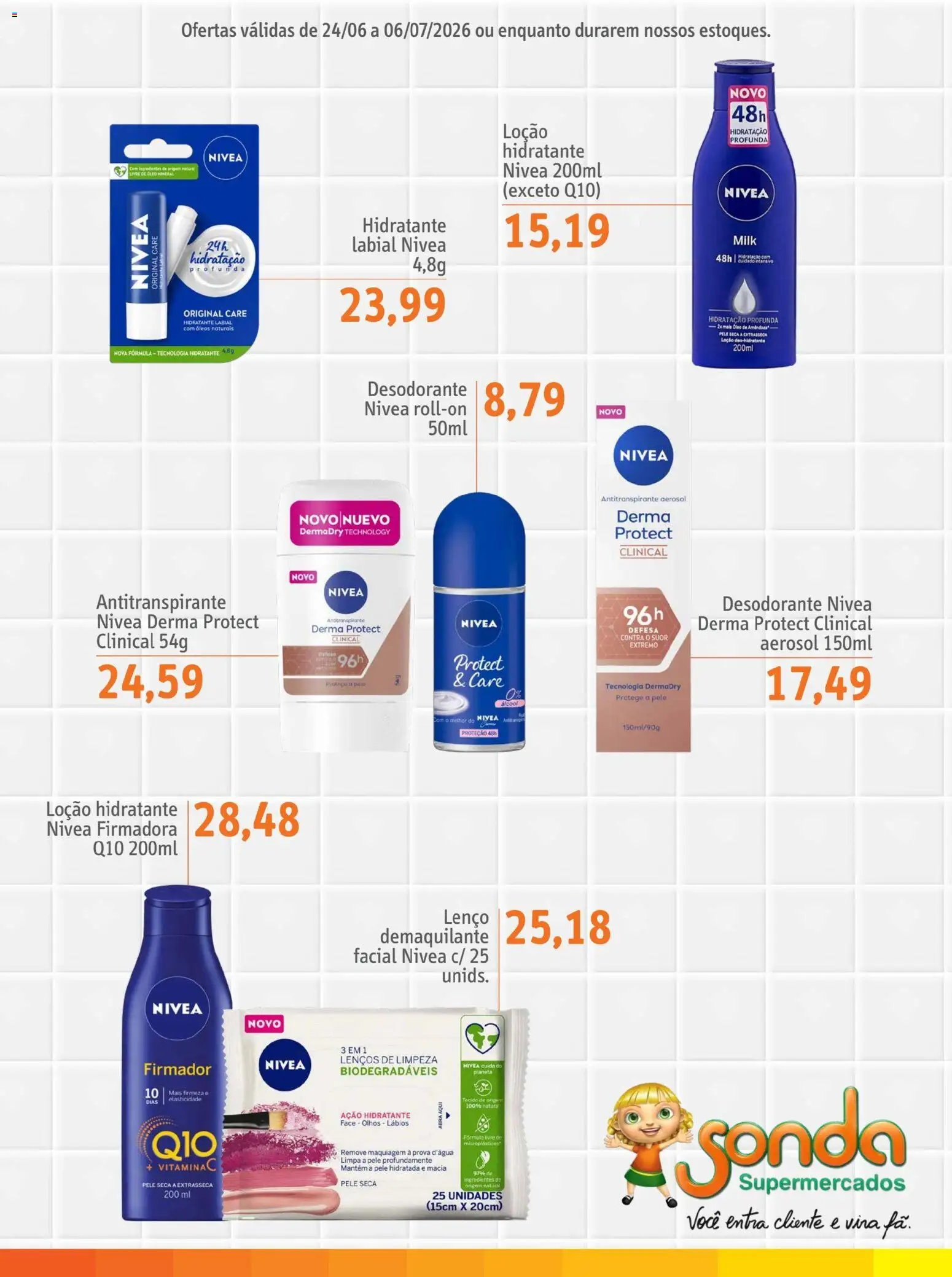 Sonda Folheto - válido de 24/06/2026 | Página: 3 | Produtos: Maquiagem, Desodorante, Óleo, Demaquilante