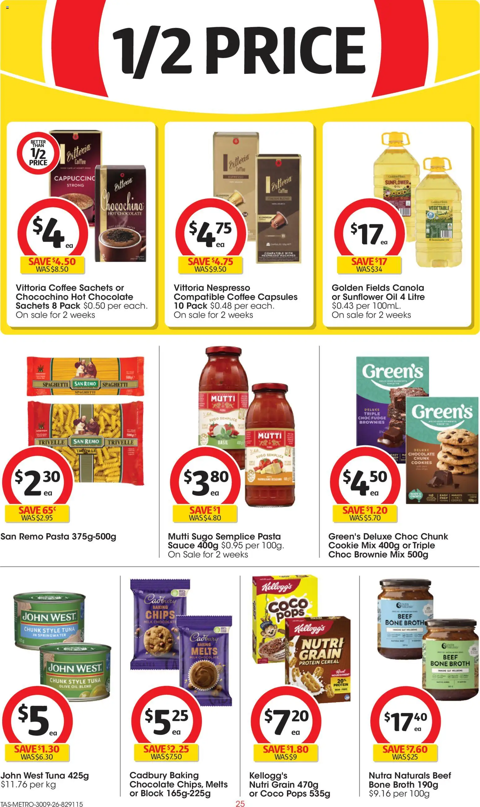 Coles catalogue - valid from 30/09/2026 | Page: 25 | Products: Protein, Pasta, Chips, Sunflower oil