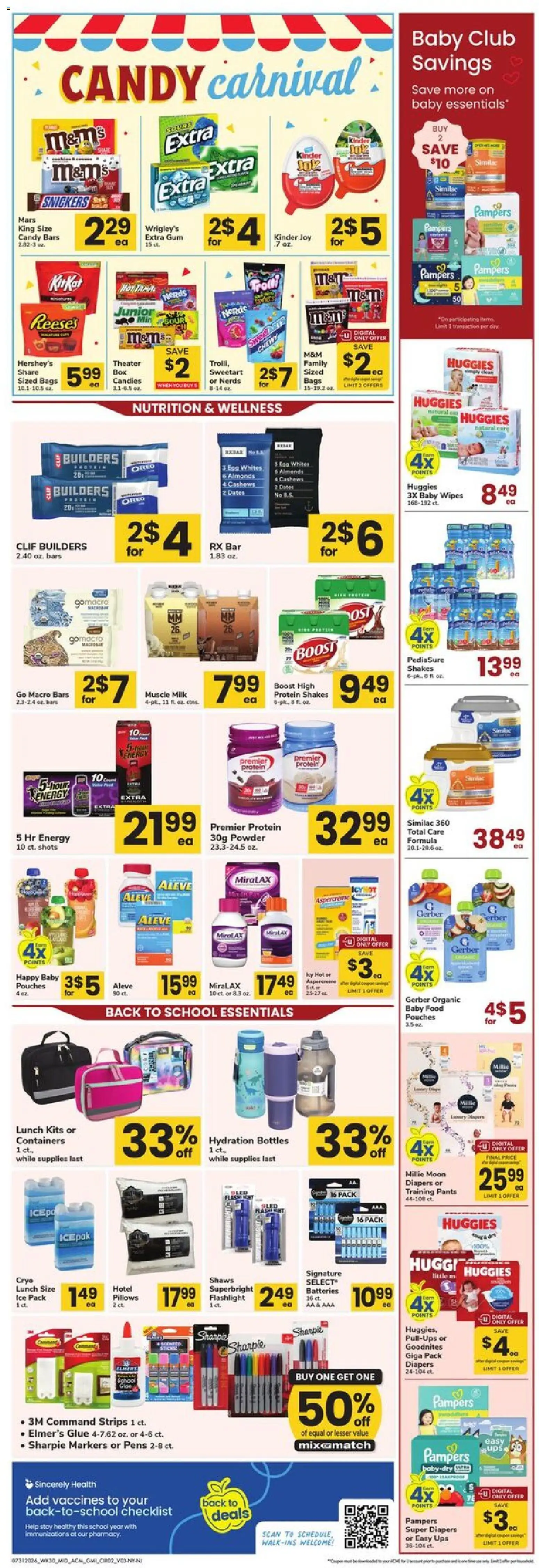 Acme Ad - valid from 07/31/2026 | Page: 2 | Products: Milk, Candies, Pants, UPS