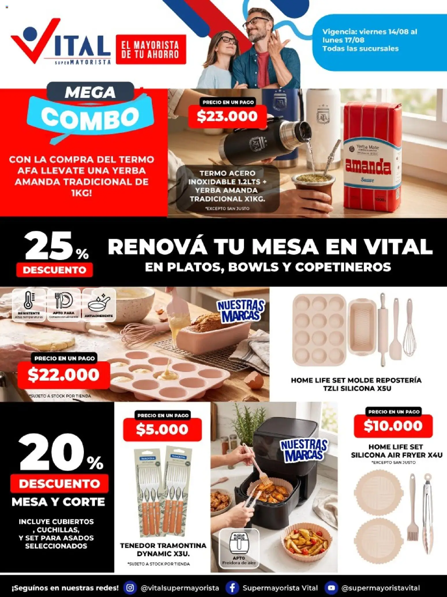 Vital - Ofertas fin POSADAS │ válido desde el 14/08/2026 | Página: 4 | Productos: Molde, Freidora, Mesa, Yerba