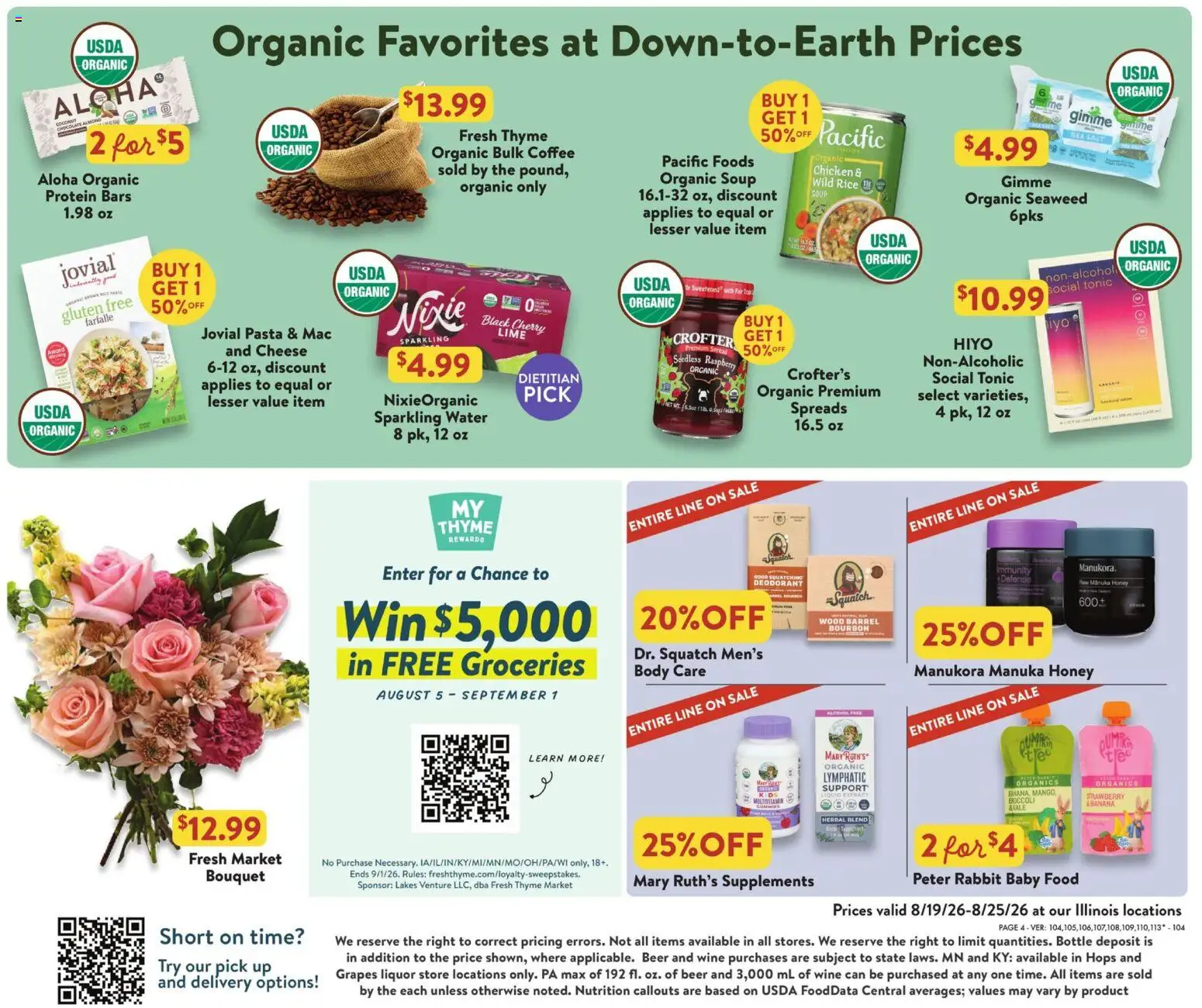 Fresh Thyme Weekly Ad - valid from 08/19/2026 | Page: 6 | Products: Coffee, Beer, Bourbon, Grapes