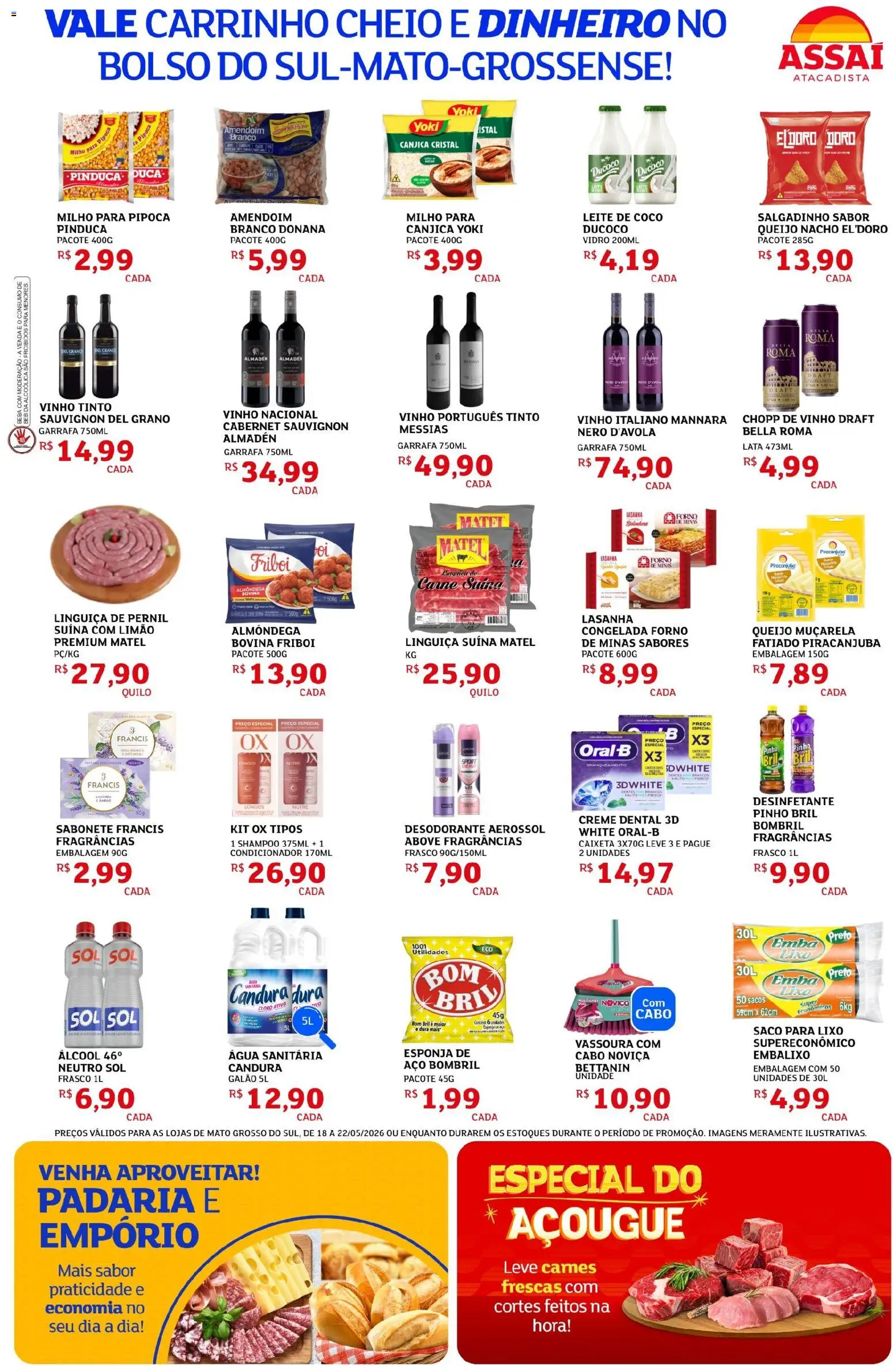 Assaí Atacadista Folheto - válido de 18.05.2026 | Página: 2 | Produtos: Amendoim, Desodorante, Creme, Água sanitária