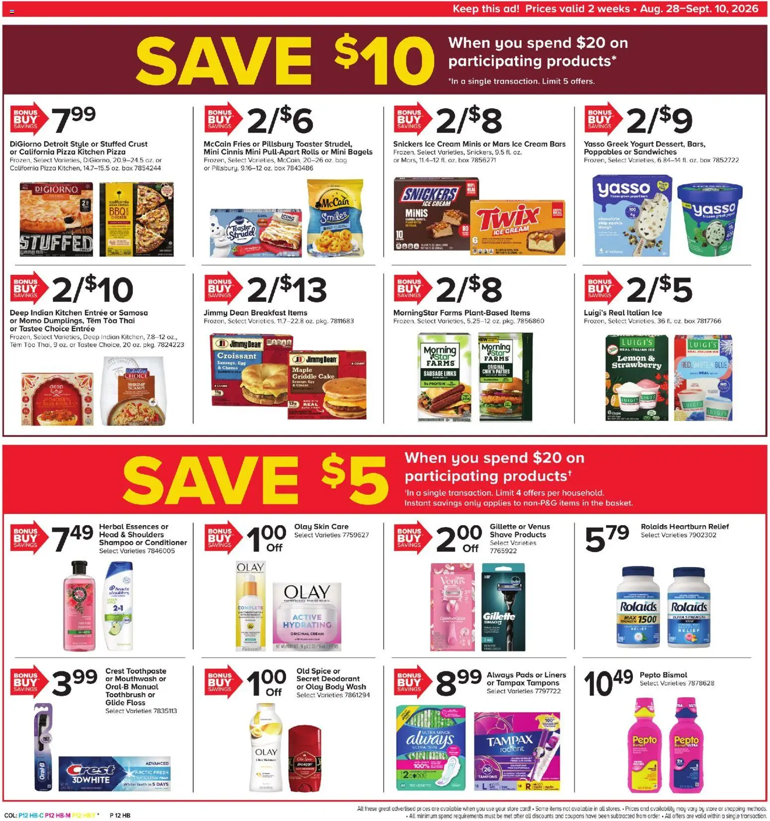 Giant Weekly Ad - valid from 08/28/2026 | Page: 11 | Products: Shampoo, Head & Shoulders, Tampons, Sausage