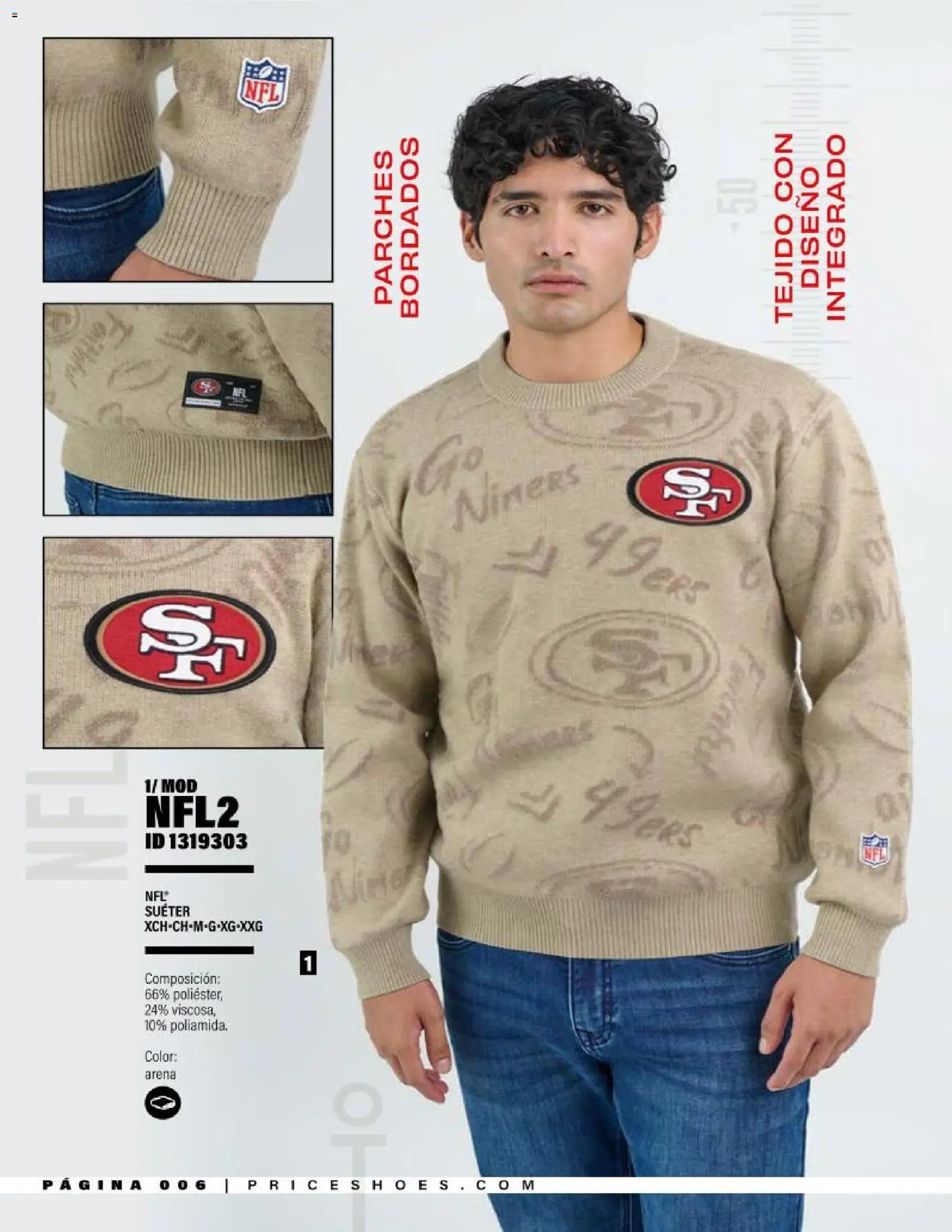 Nuevas ofertas de Price Shoes válidas en toda la República Mexicana desde el 01/09/2026. ¡Encuentra las mejores ofertas en Price Shoes catálogo NFL! | Página: 6 | Productos: Suéter