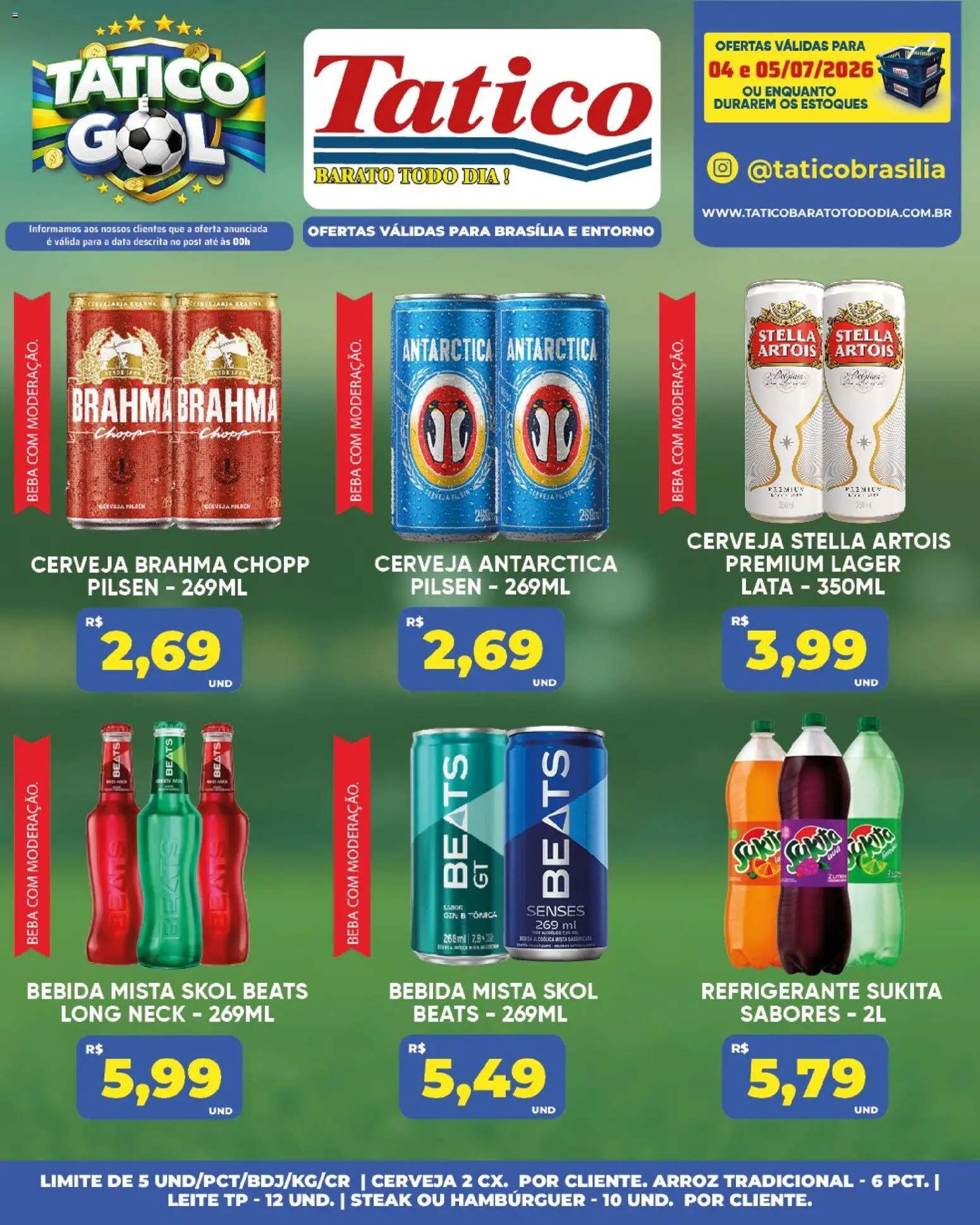 Tatico Folheto - válido de 06/07/2026 | Página: 38 | Produtos: Cerveja, Arroz, Bebida, Refrigerante