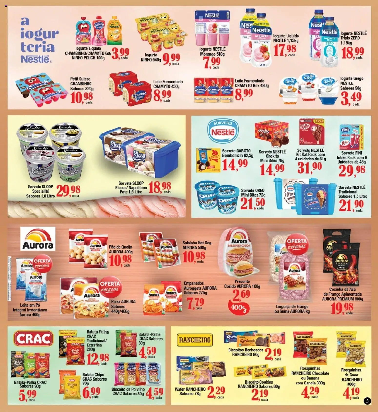 Supermercados Unidos Folheto - válido de 17/07/2026 | Página: 5 | Produtos: Leite, Sorvete, Leite fermentado, Leite em pó