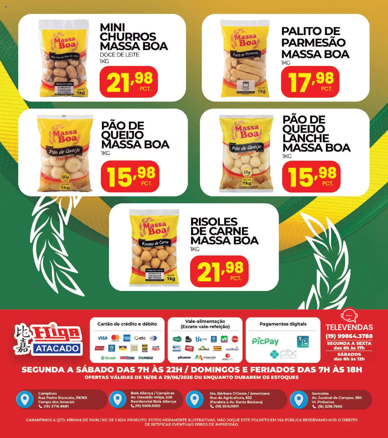 Higa Atacado Folheto - válido de 16.06.2026 | Página: 2 | Produtos: Pão, Parmesão, Carne, Massa