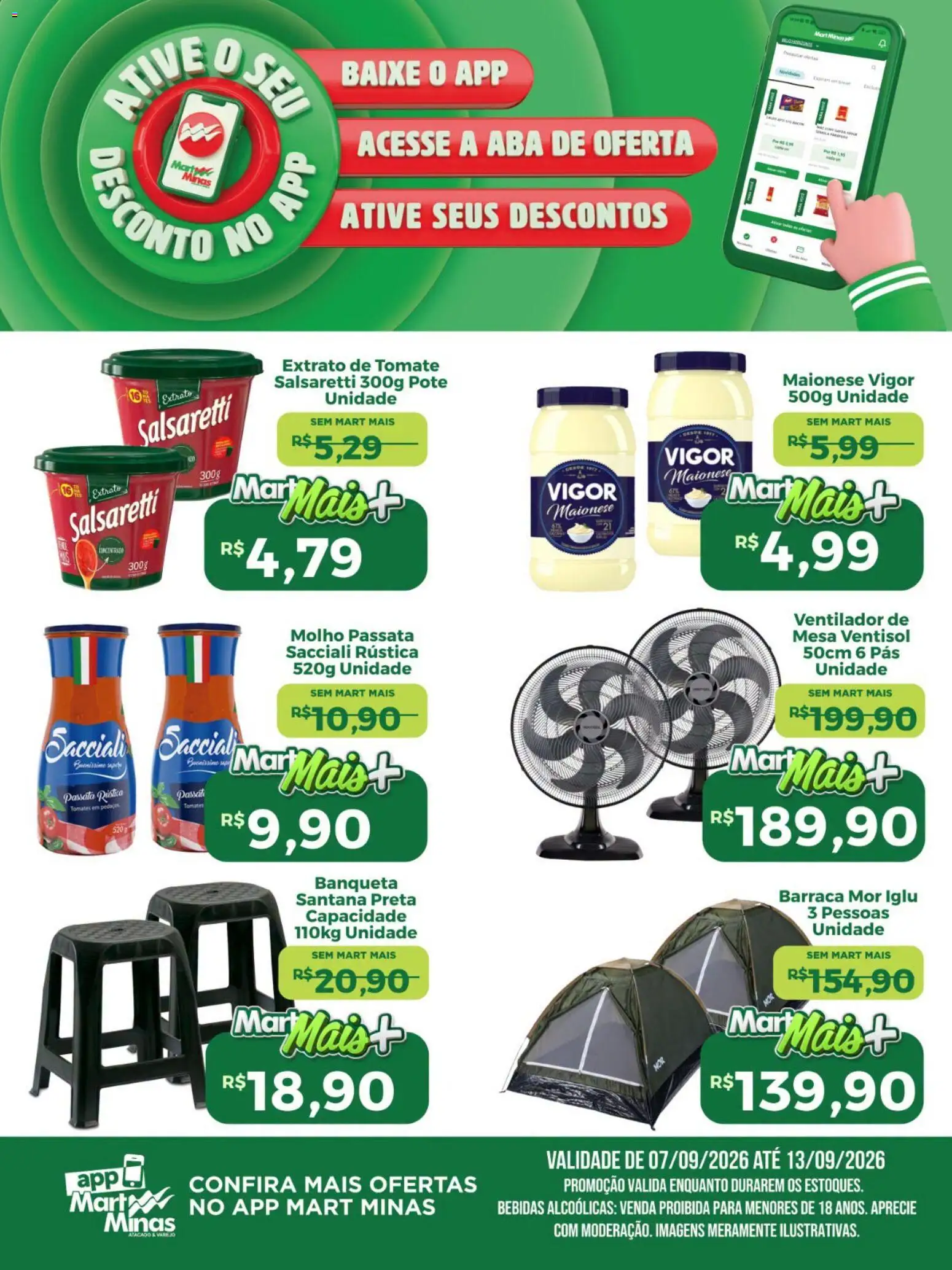 Mart Minas Folheto - válido de 07/09/2026 | Página: 4 | Produtos: Tomate, Mesa, Bebidas, Tomates