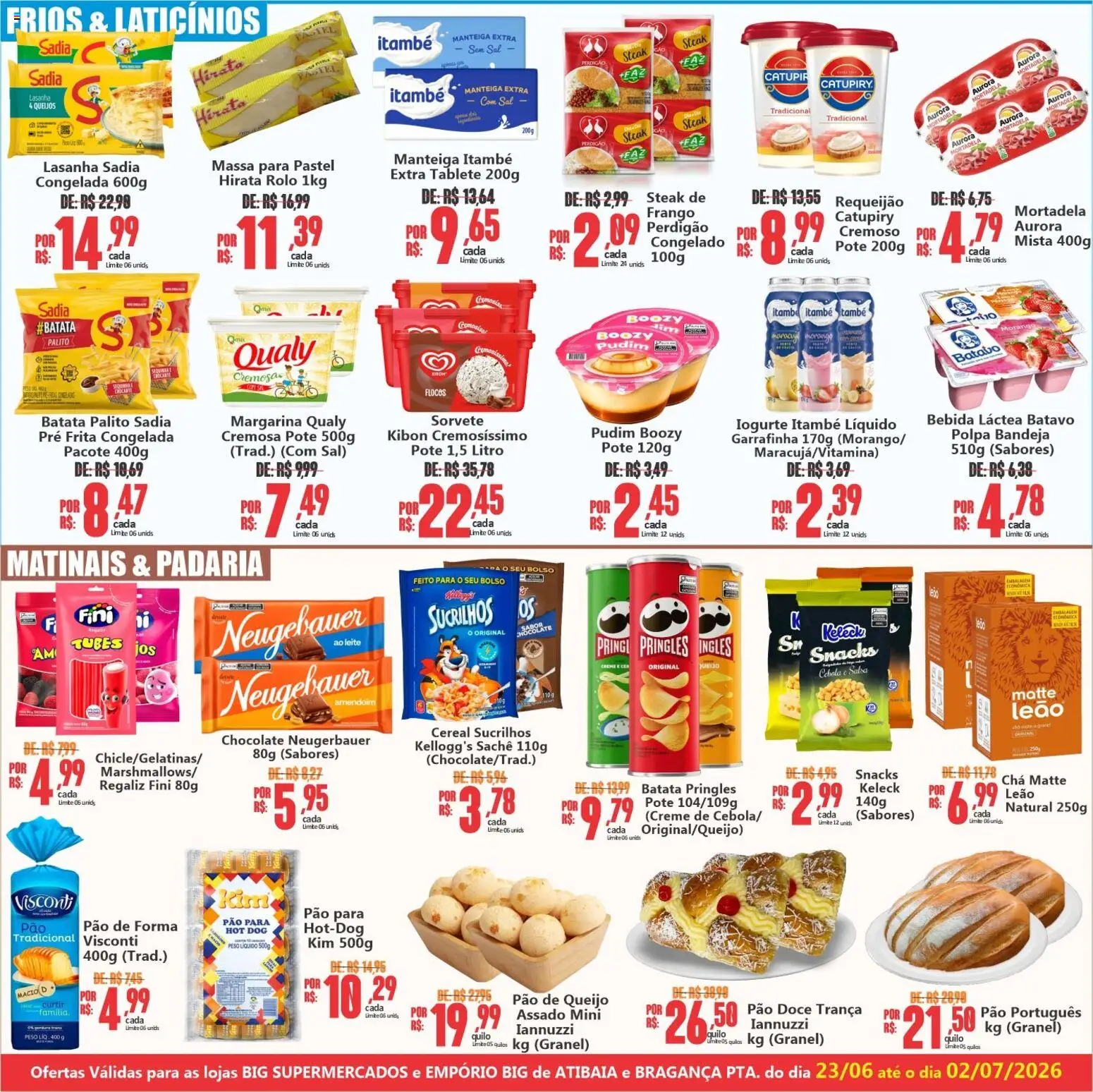 Big Supermercados Folheto - válido de 23/06/2026 | Página: 4 | Produtos: Mortadela, Catupiry, Creme, Pão de queijo