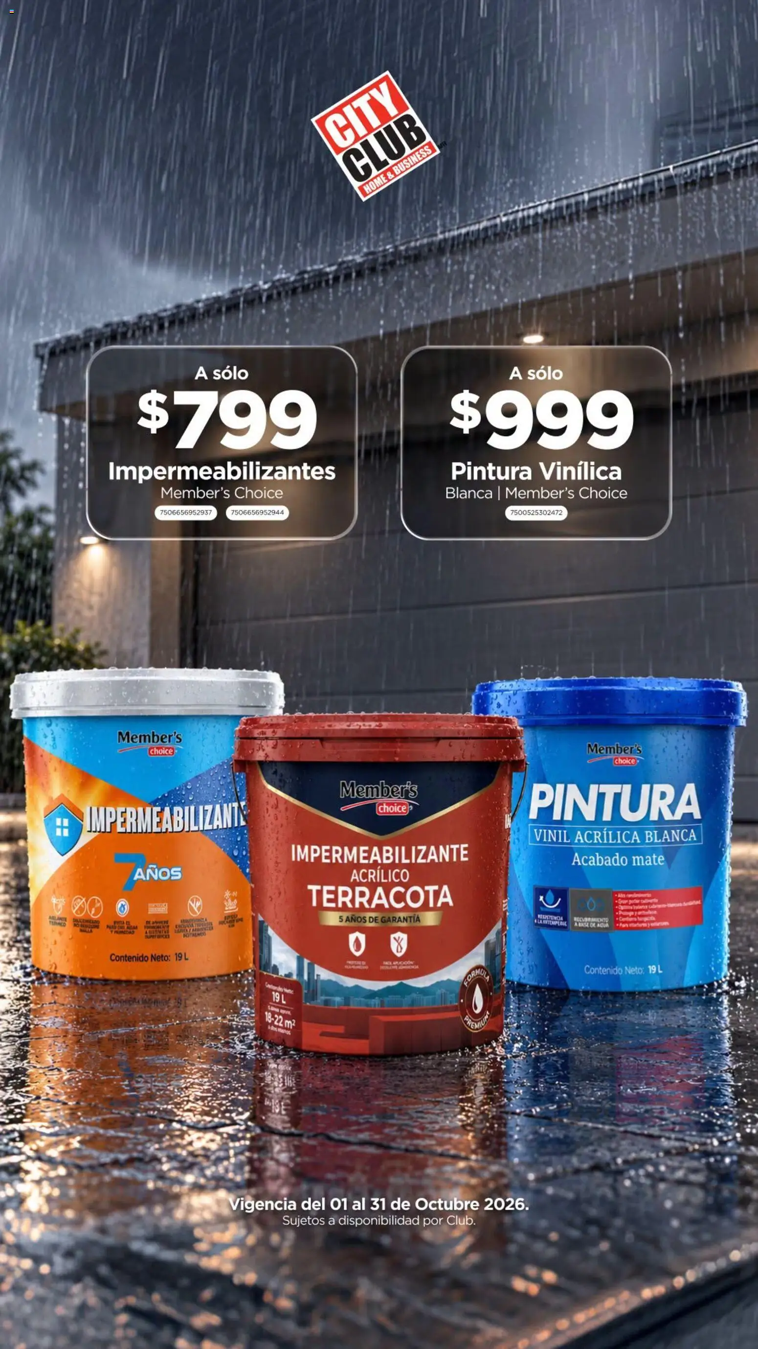 Nuevas ofertas de City Club válidas en toda la República Mexicana desde el 01/10/2026. ¡Encuentra las mejores ofertas en City Club catálogo Protege tu casa en la temporada de lluvia! | Página: 2