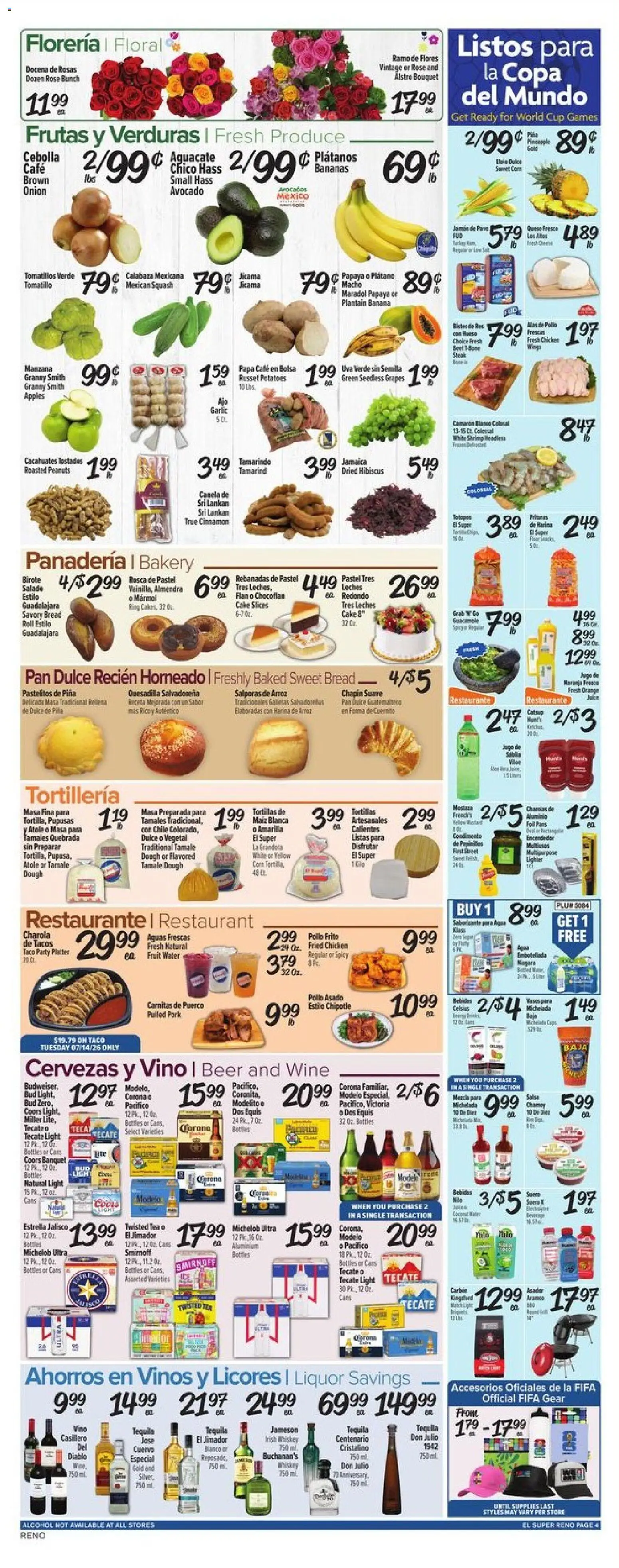 El Super Weekly Ad - NV - valid from 07/08/2026 | Page: 4 | Products: Ring, Pan, Bread, Wine