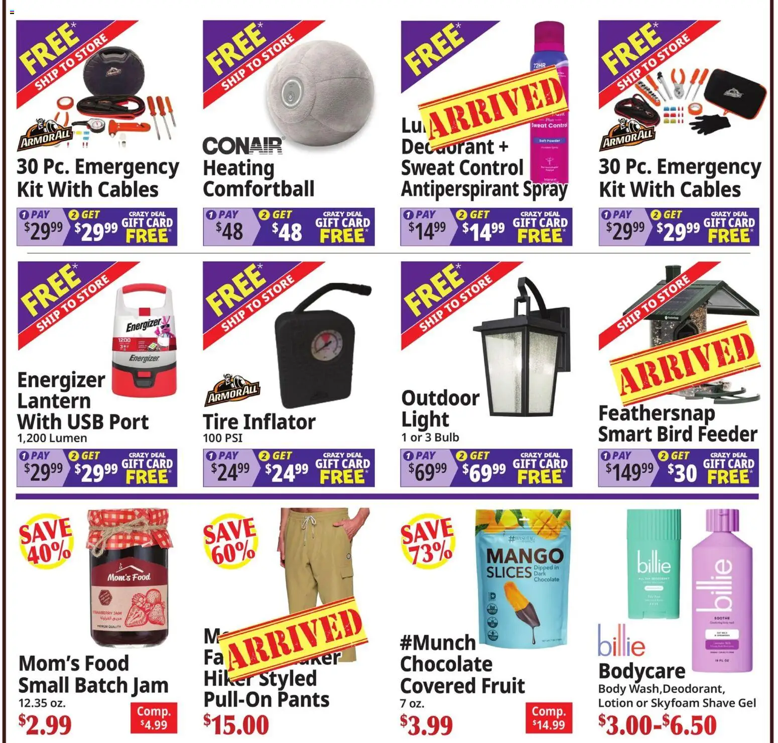 Ocean State Job Lot Coming Attractions - MA - valid from 07/30/2026 | Page: 2 | Products: Tire, Powder, Antiperspirant, Shave Gel