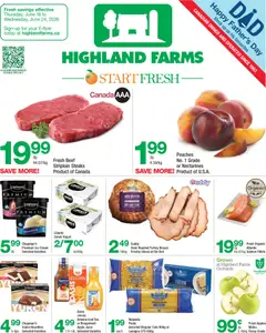 Preview of Highland Farms weekly flyer / circulaire from shop Highland Farms valid from 18.06.2026