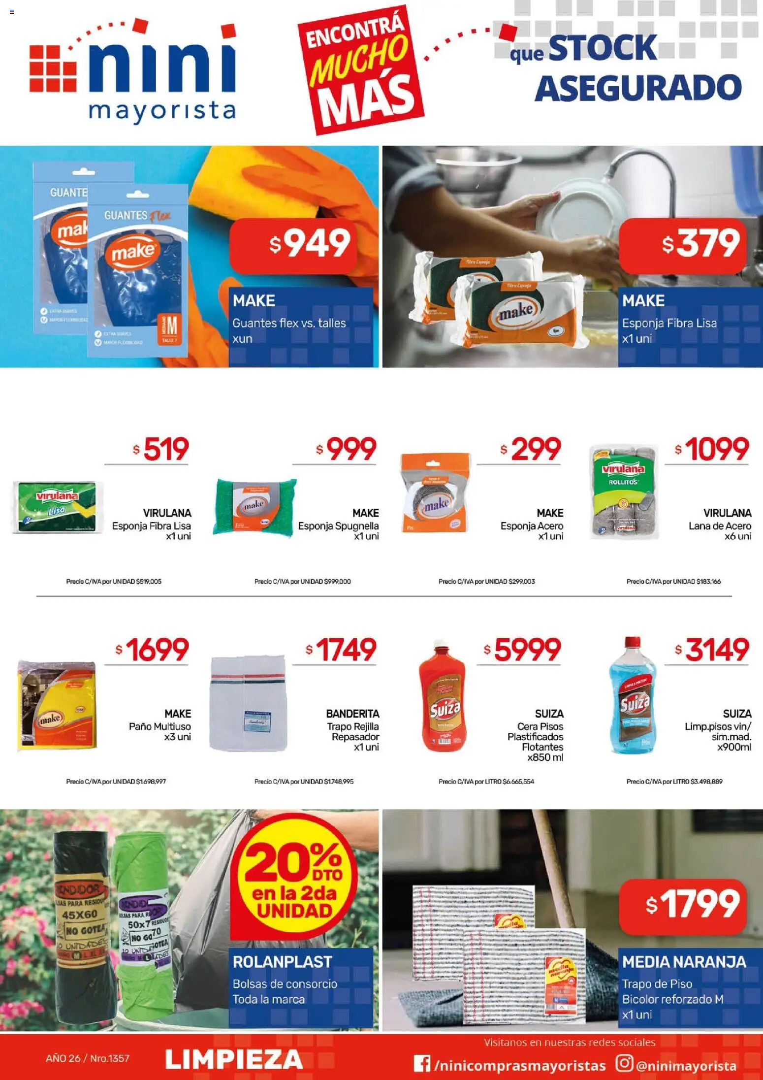 NINI Mayorista ofertas │ válido desde el 27.04.2026 | Página: 13 | Productos: Trapo de piso, Rejilla, Repasador, Esponja