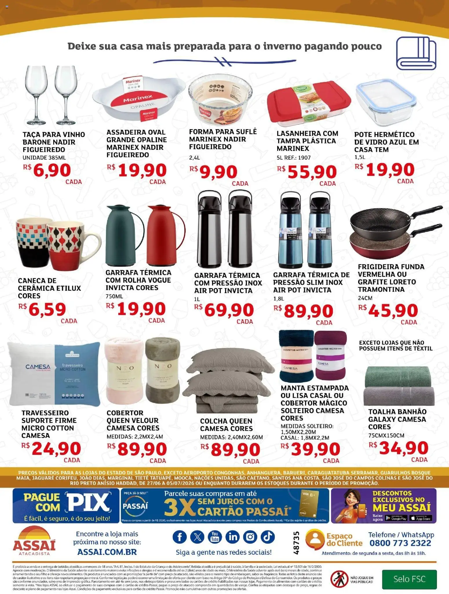 Assaí Atacadista Folheto - válido de 24/09/2026 | Página: 8 | Produtos: Travesseiro, Garrafa térmica, Pneus, Bebida