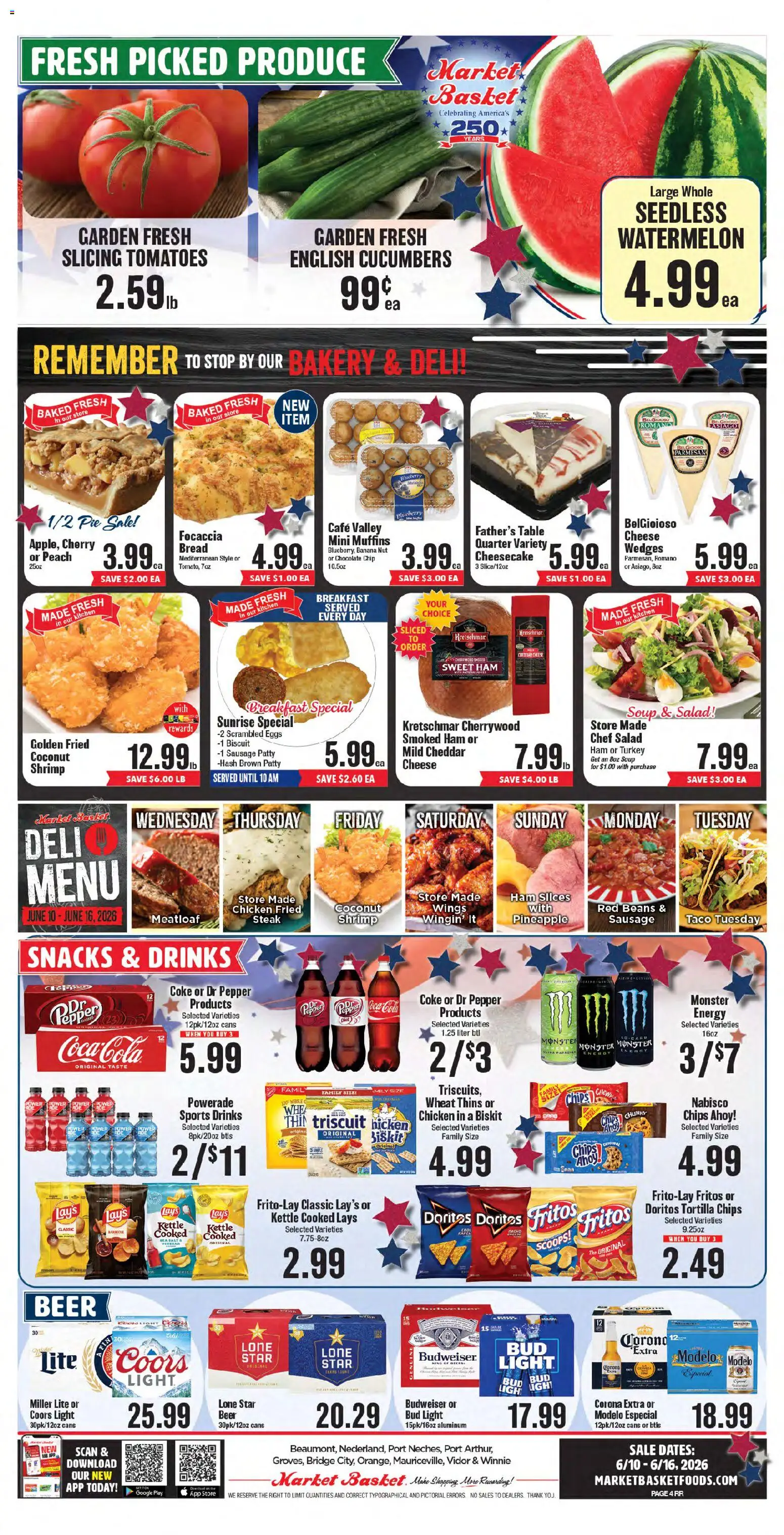 Market Basket Weekly Ad - valid from 10.06.2026 | Page: 6 | Products: Cheese, Bread, Tomatoes, Cucumbers