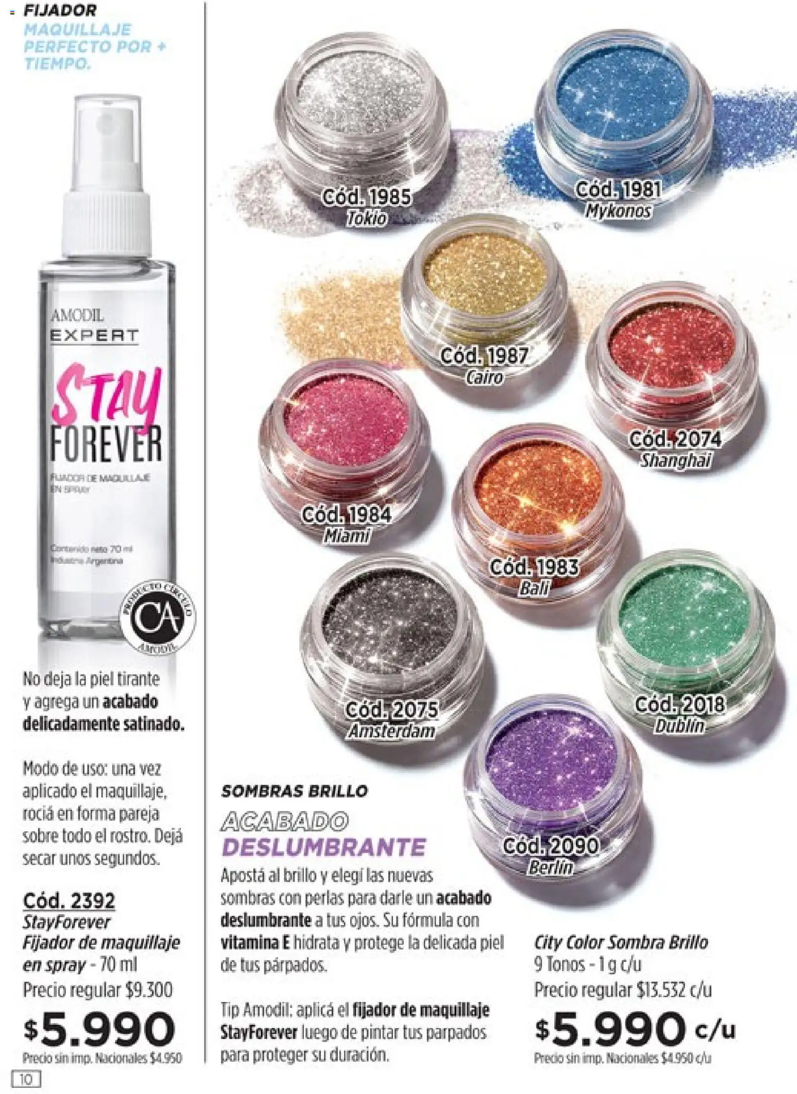 Catálogo Amodil Campaña 9 │ válido desde el 05.05.2026 | Página: 10 | Productos: Sobre, Maquillaje, Sombra, Fijador