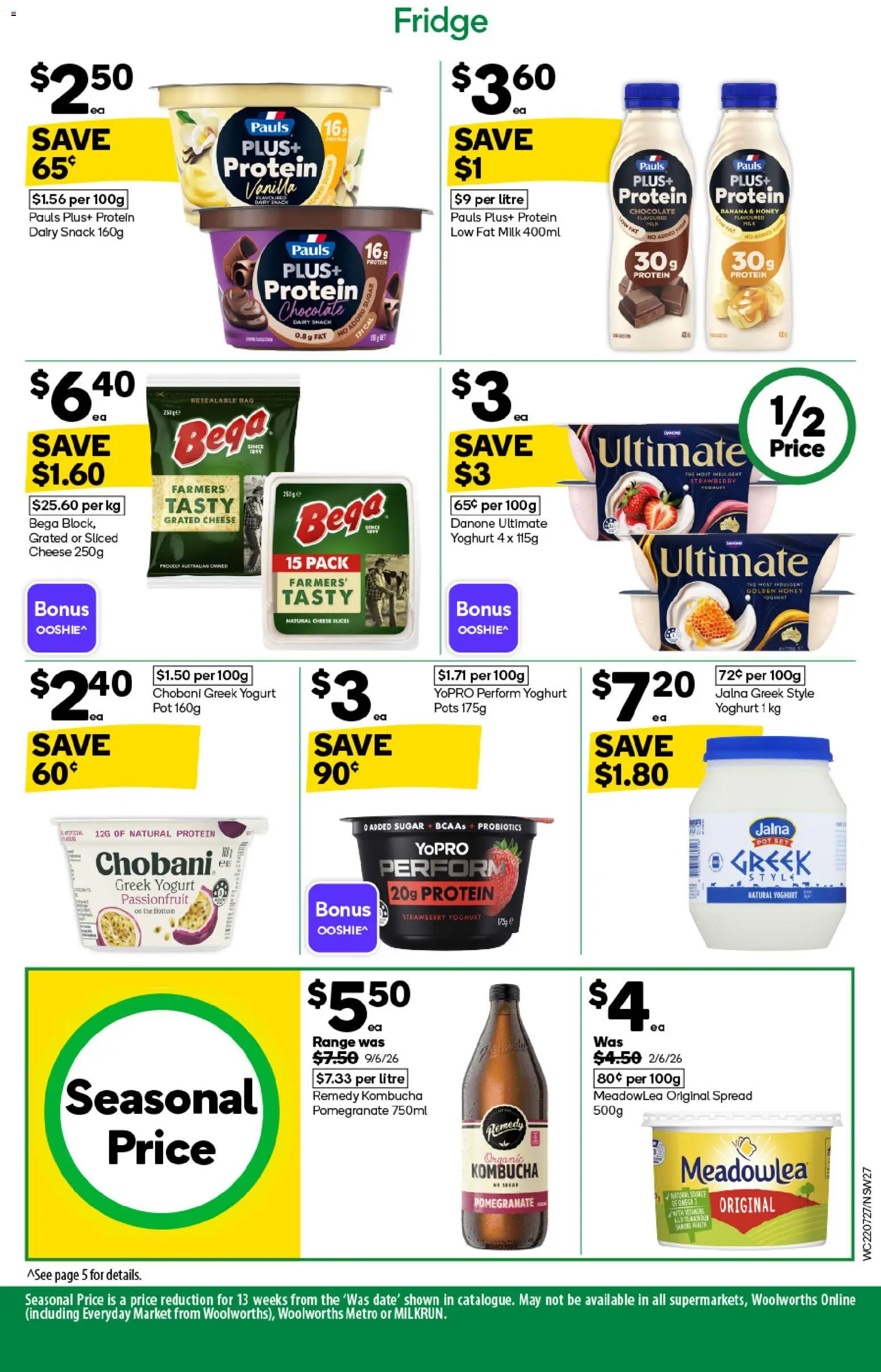 Woolworths catalogue - valid from 22/07/2026 | Page: 27 | Products: Dairy, Yoghurt, Passionfruit, Sugar