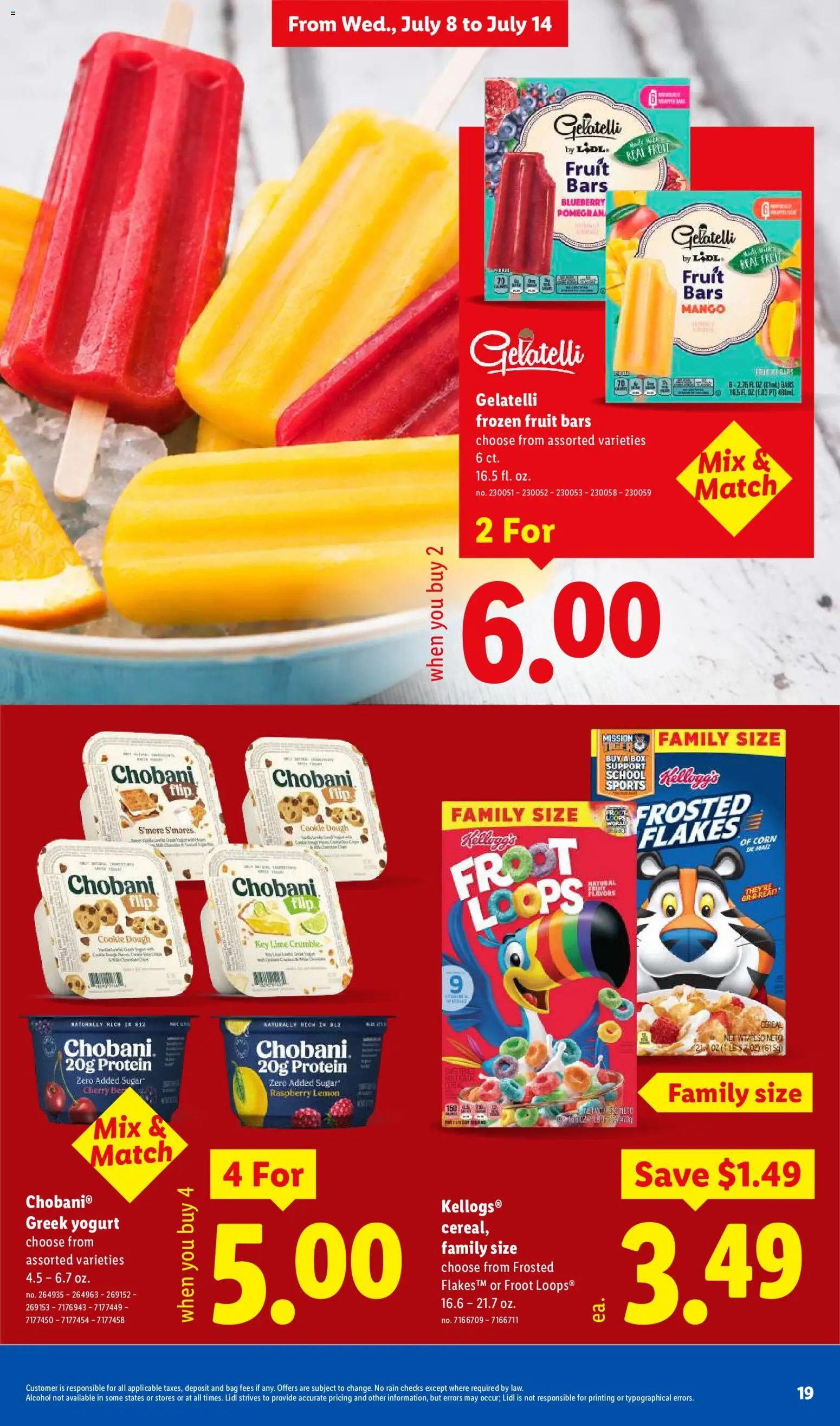 Lidl Weekly Ad - valid from 07/08/2026 | Page: 19 | Products: Mango, Lime, Cereal, Greek yogurt