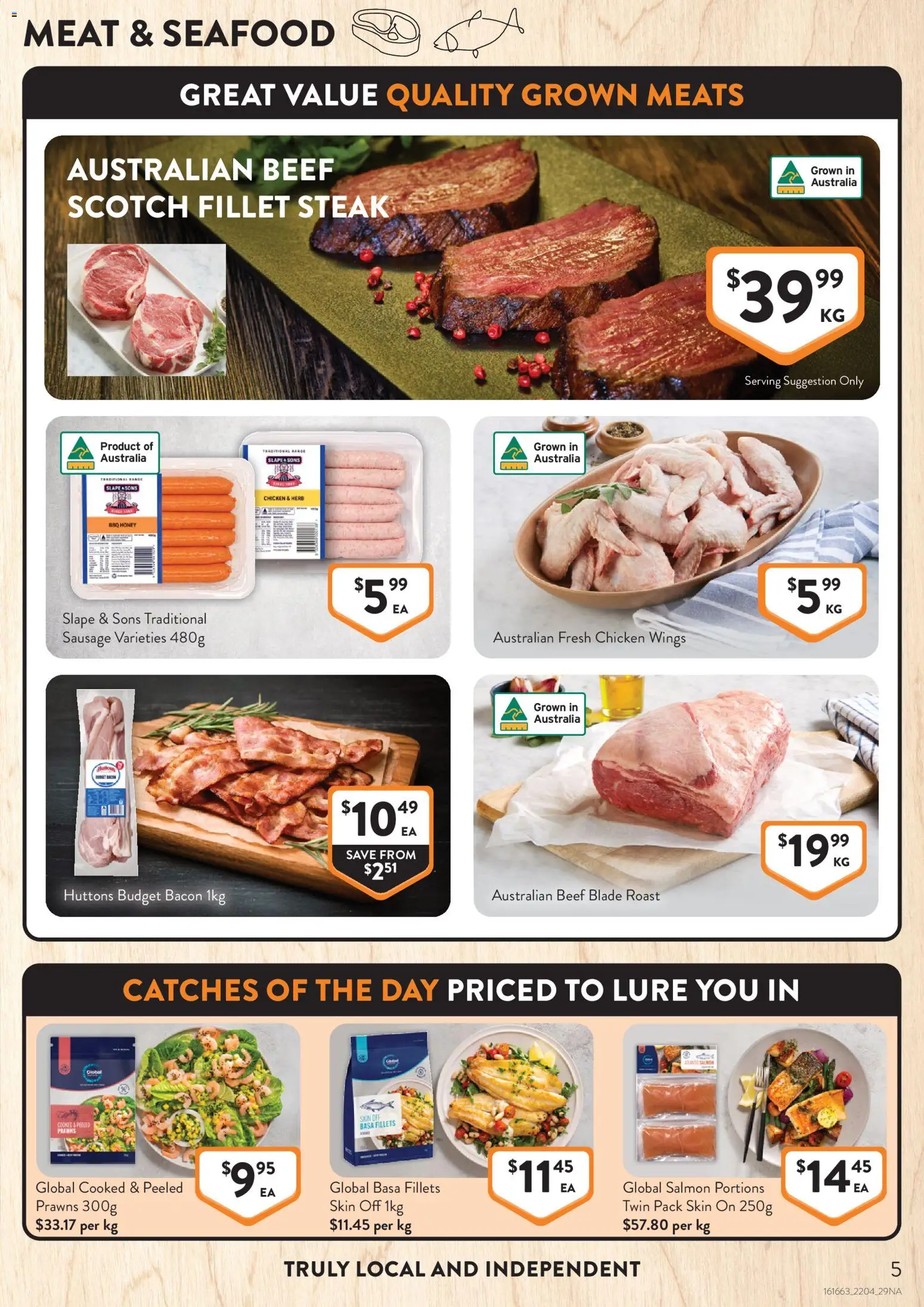 Foodworks catalogue - valid from 22.04.2026 | Page: 5 | Products: Honey, Meat, Prawns, Scotch