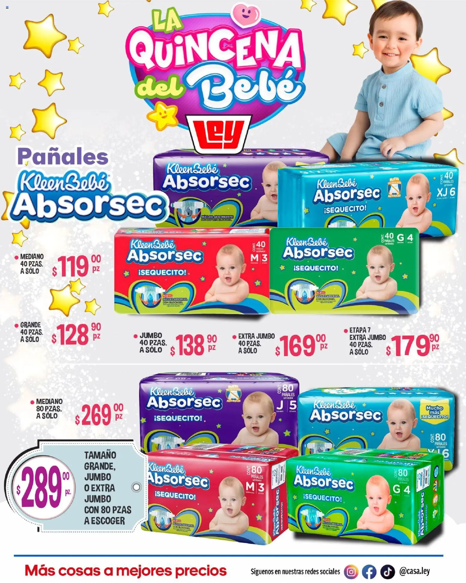 Nuevas ofertas de Casa Ley válidas en toda la República Mexicana desde el 16.05.2026. ¡Encuentra las mejores ofertas en Casa Ley folleto La Quincena del Bebé frontera! | Página: 12 | Productos: Pañales