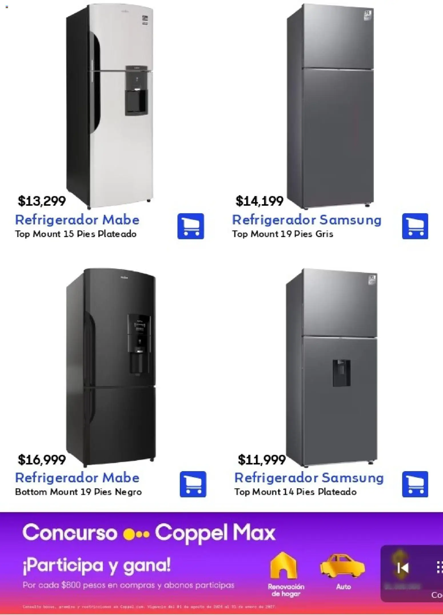 Nuevas ofertas de Coppel válidas en toda la República Mexicana desde el 01/09/2026. ¡Encuentra las mejores ofertas en Coppel catálogo! | Página: 20 | Productos: Refrigerador, Top