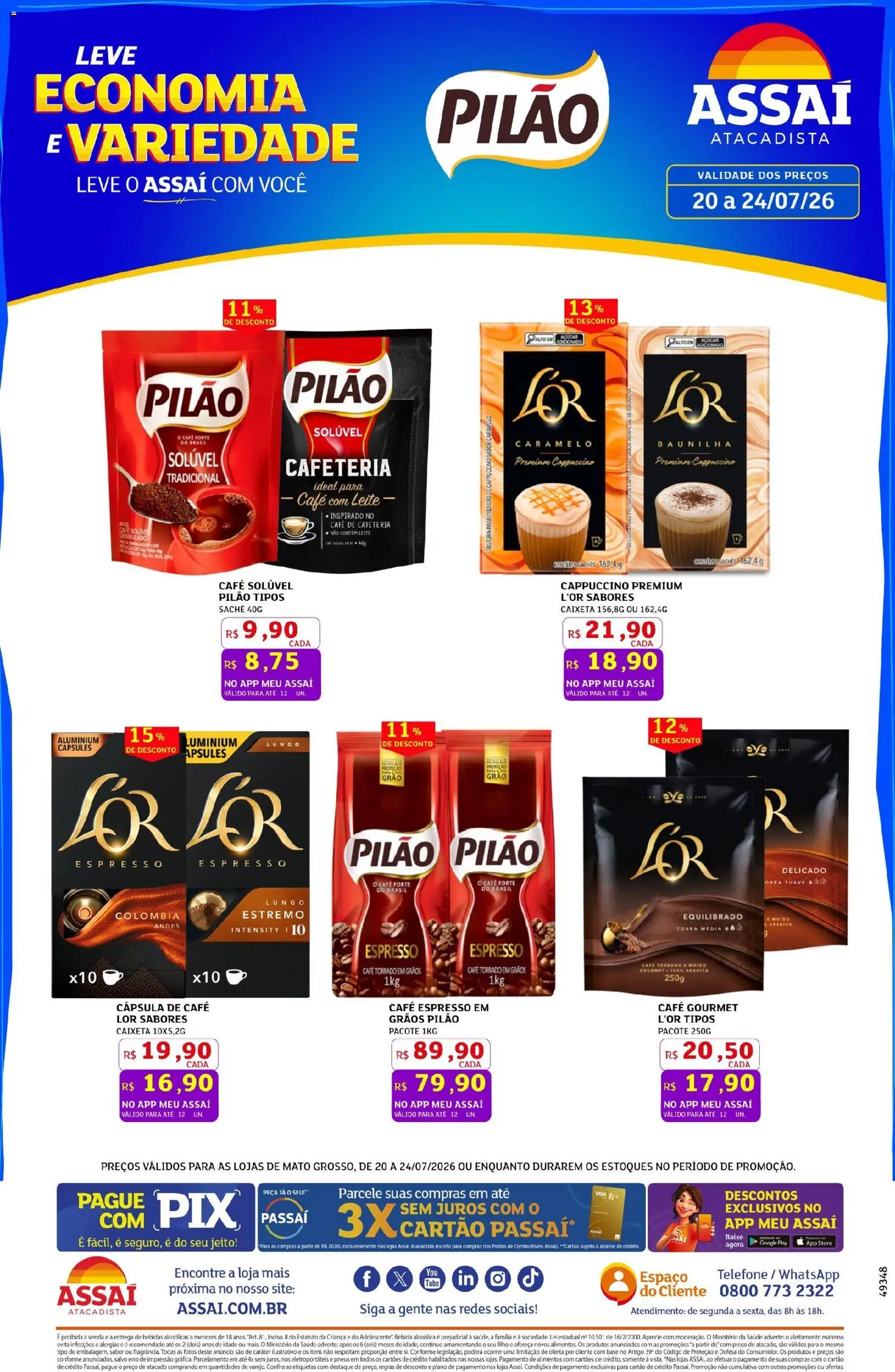 Assaí Atacadista Folheto - válido de 20/07/2026 | Página: 1 | Produtos: Café, Pneus, Base, Granulado