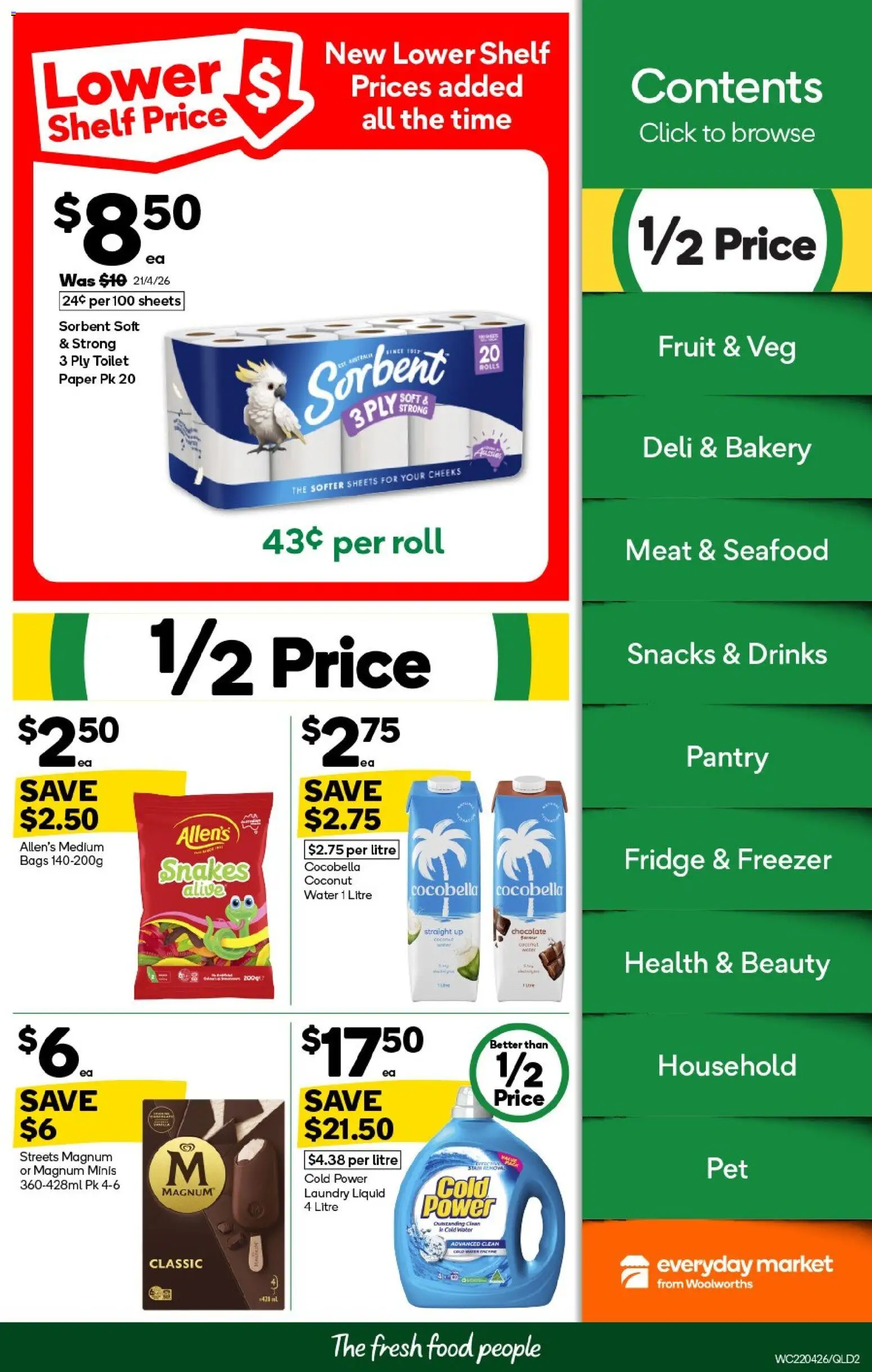 Woolworths catalogue - valid from 22.04.2026 | Page: 2 | Products: Shelf, Toilet, Meat, Freezer