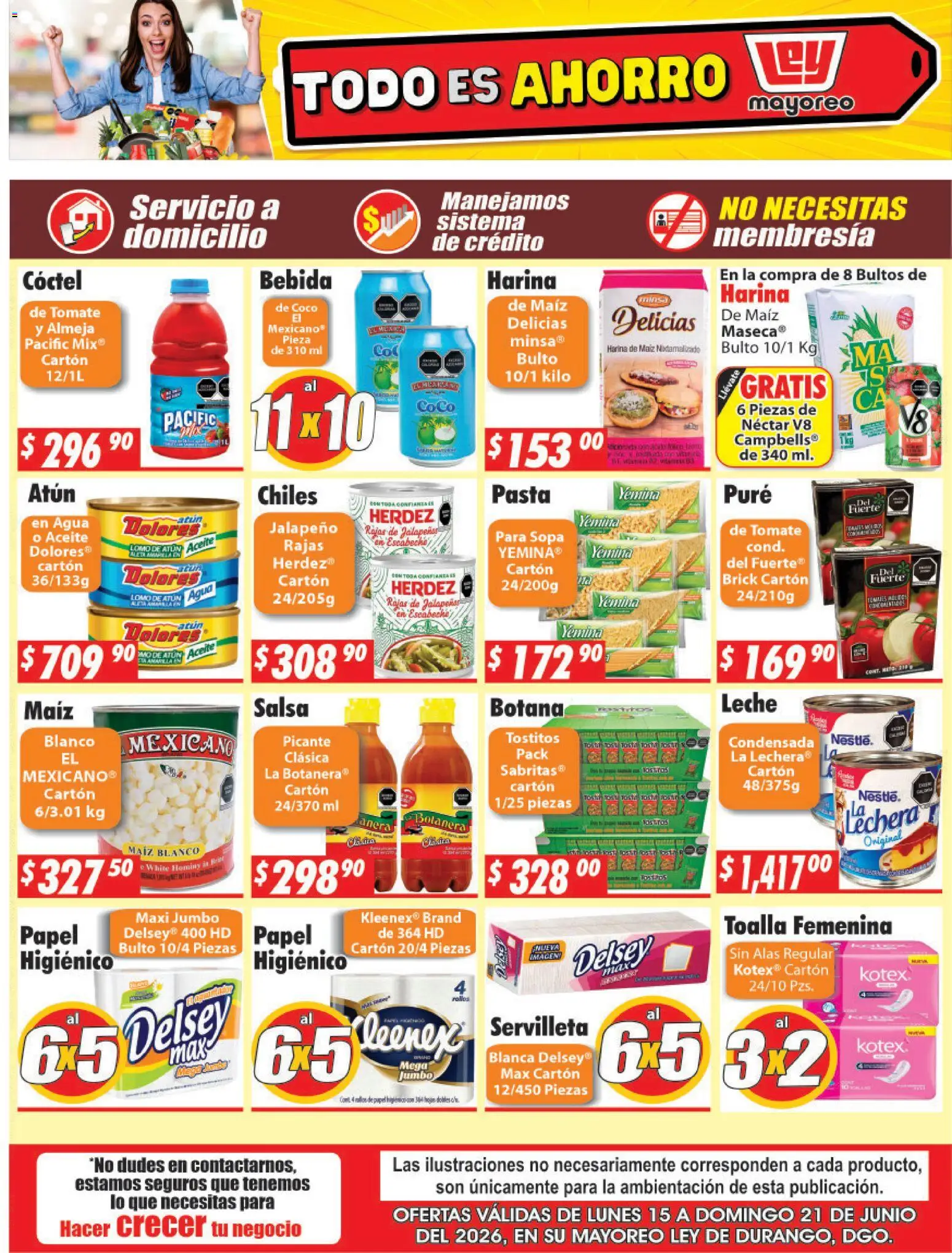 Nuevas ofertas de Casa Ley válidas en toda la República Mexicana desde el 15.06.2026. ¡Encuentra las mejores ofertas en Casa Ley folleto Durango! | Página: 2 | Productos: Atún, Sopa, Aceite, Toalla