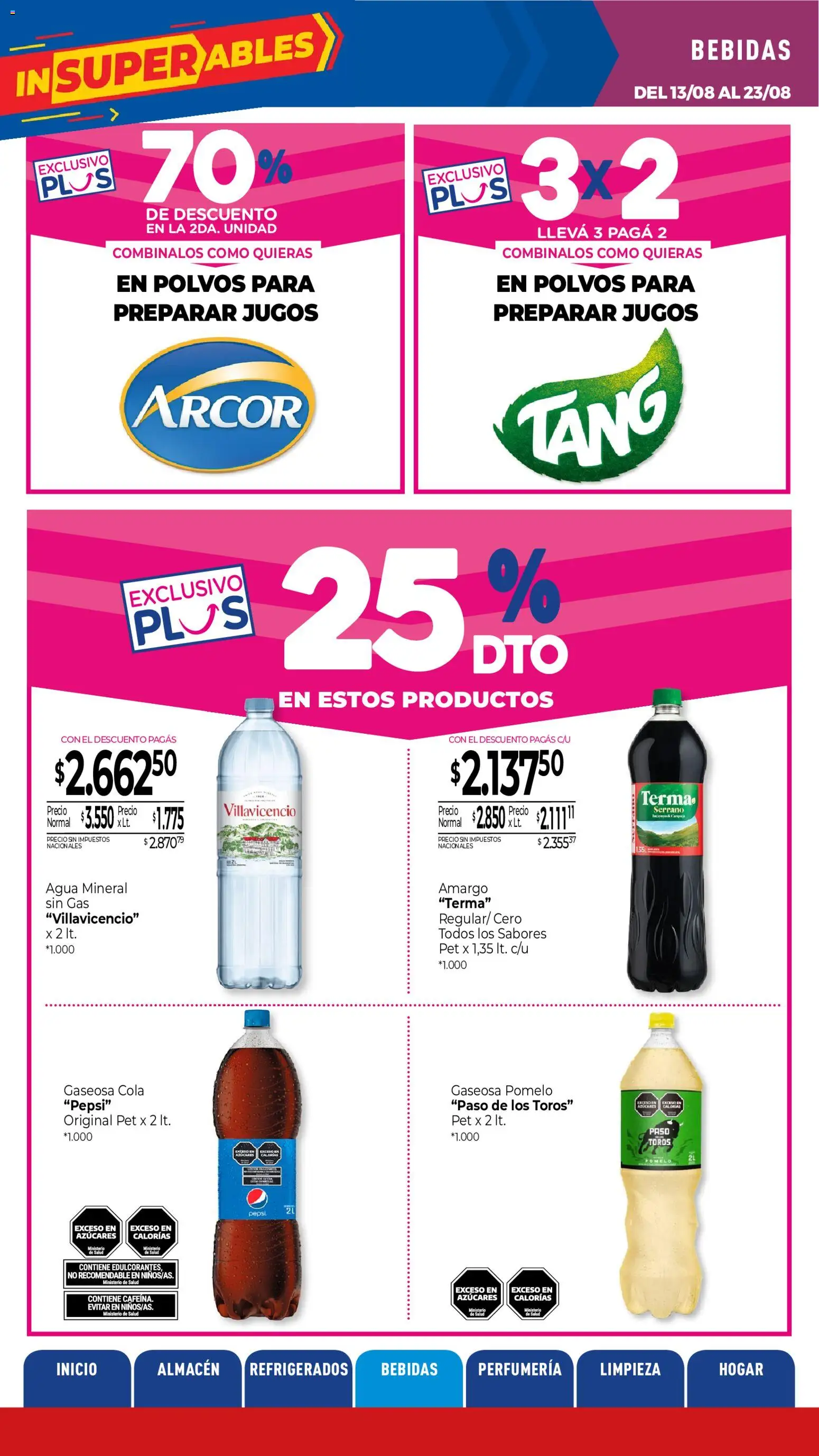 La Anonima catálogo │ válido desde el 13/08/2026 | Página: 24 | Productos: Pepsi, Bebidas, Agua, Pomelo