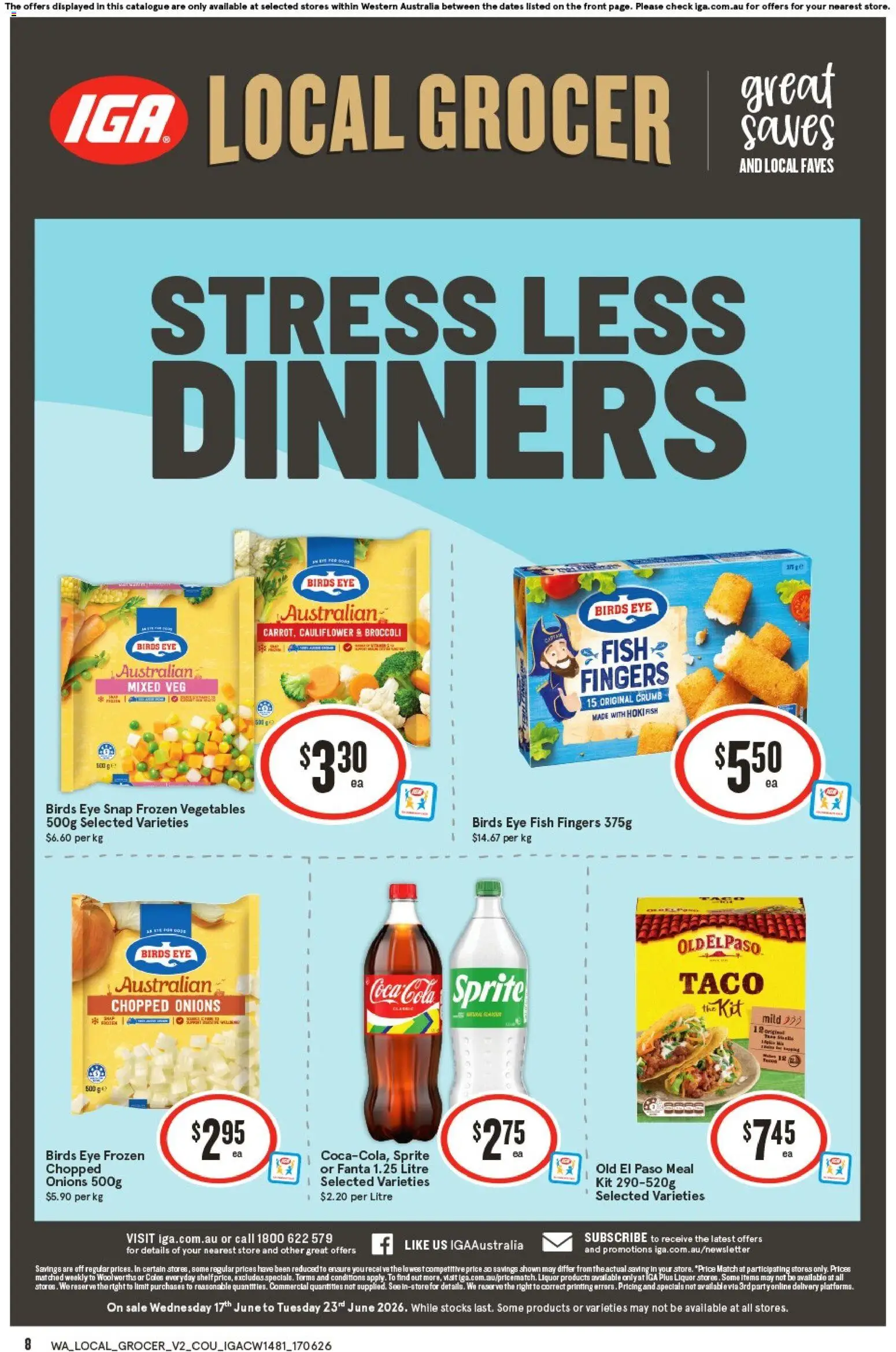 IGA catalogue - valid from 17.06.2026 | Page: 2 | Products: Fish, Onions, Vegetables, Cauliflower