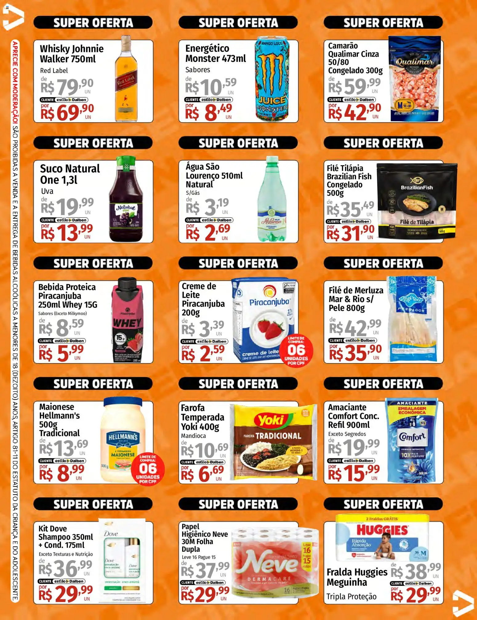 Supermercado Dalben Folheto - válido de 05.06.2026 | Página: 2 | Produtos: Energético, Leite, Camarão, Fraldas
