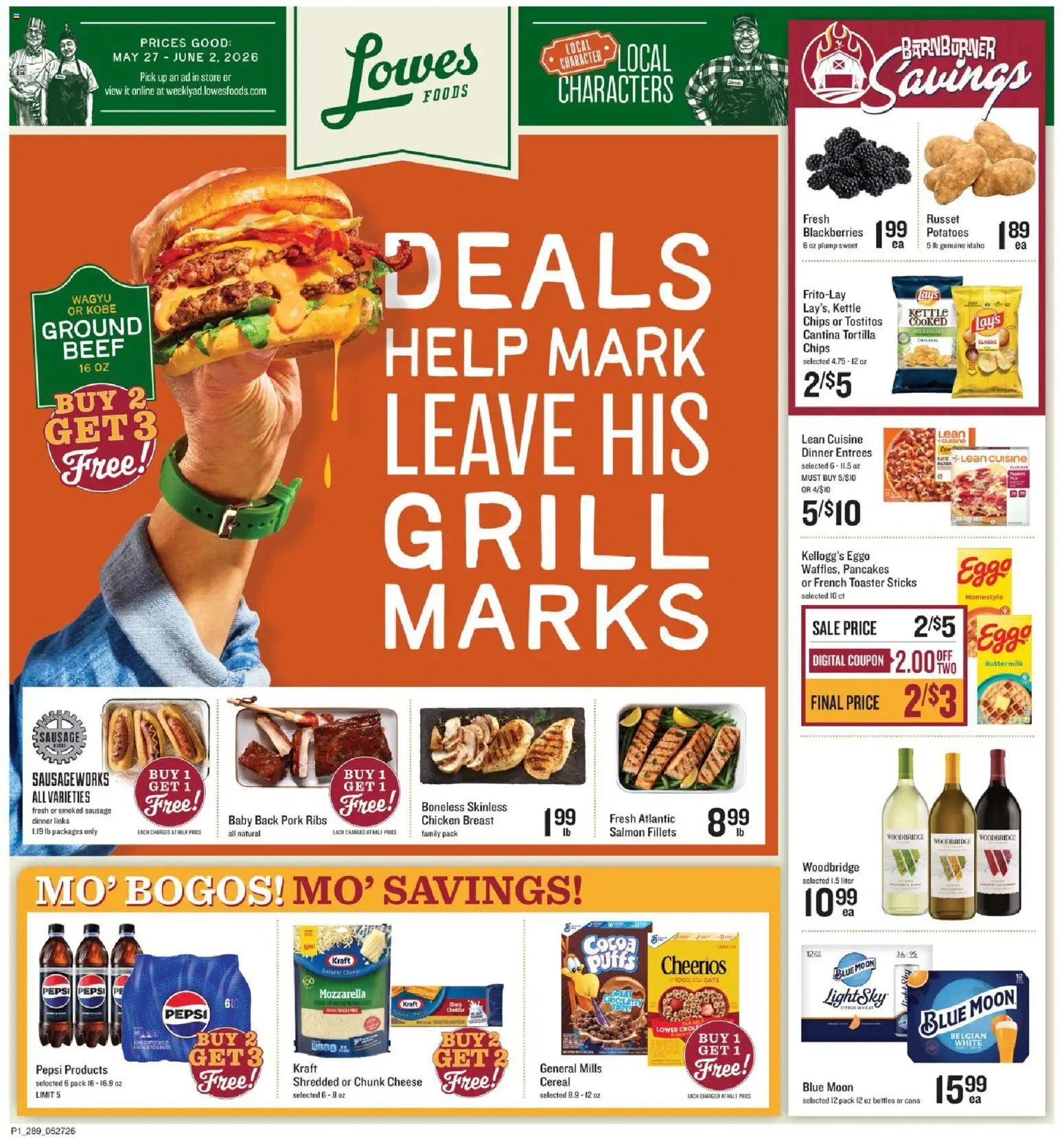 Lowes Foods Weekly Ad - GA - valid from 27.05.2026 | Page: 1 | Products: Toaster, Cheese, Chips, Kettle