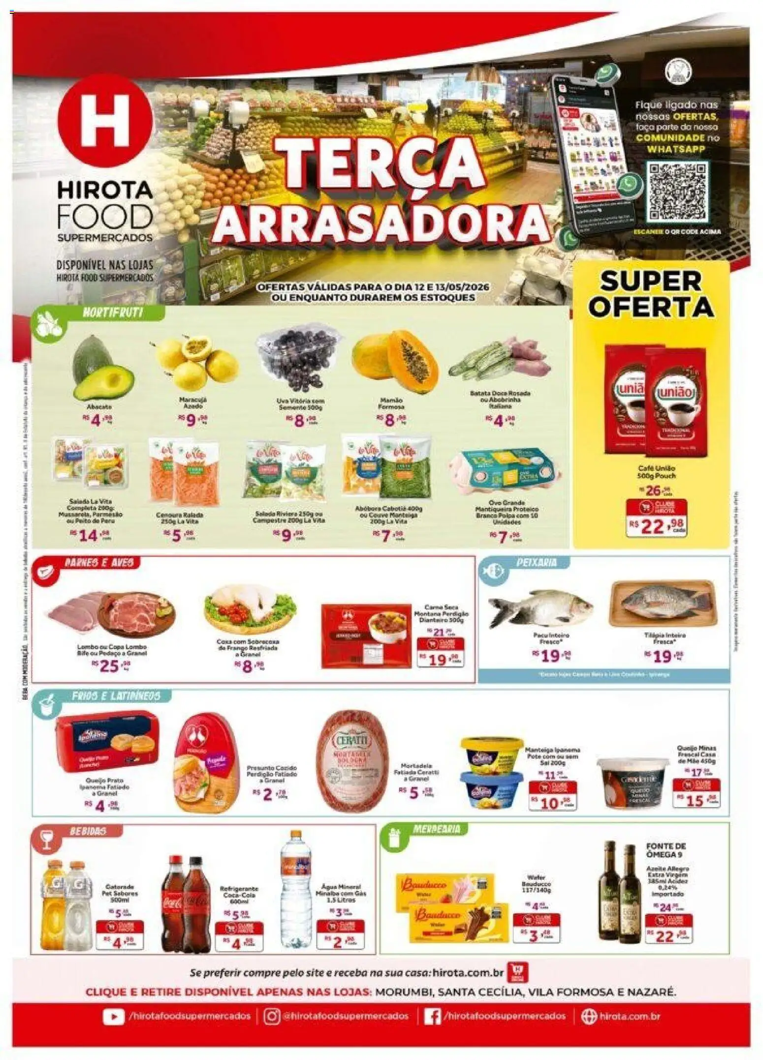 Hirota Food Folheto - válido de 12.05.2026 | Página: 1 | Produtos: Presunto, Copa, Cenoura, Salada