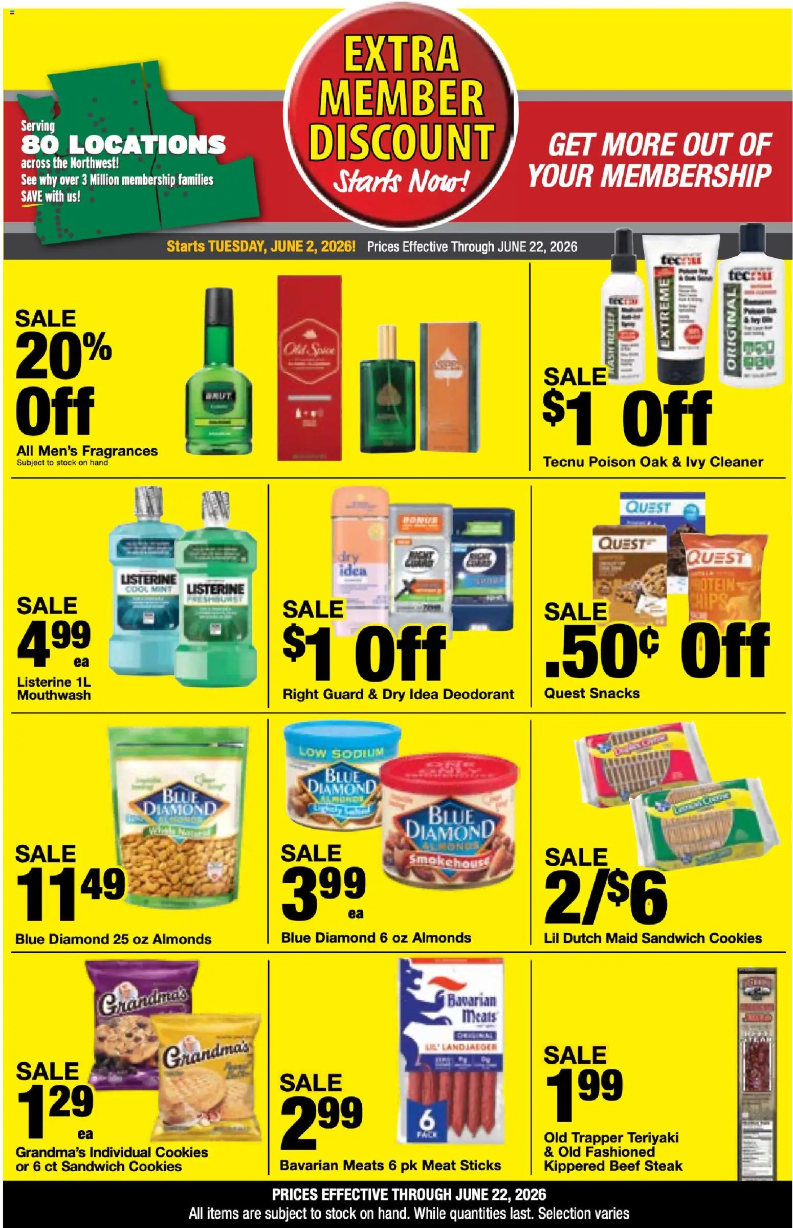 Bi-Mart Extra Member Discount - valid from 02.06.2026 | Page: 10 | Products: Deodorant, Mouthwash, Beef, Cookies