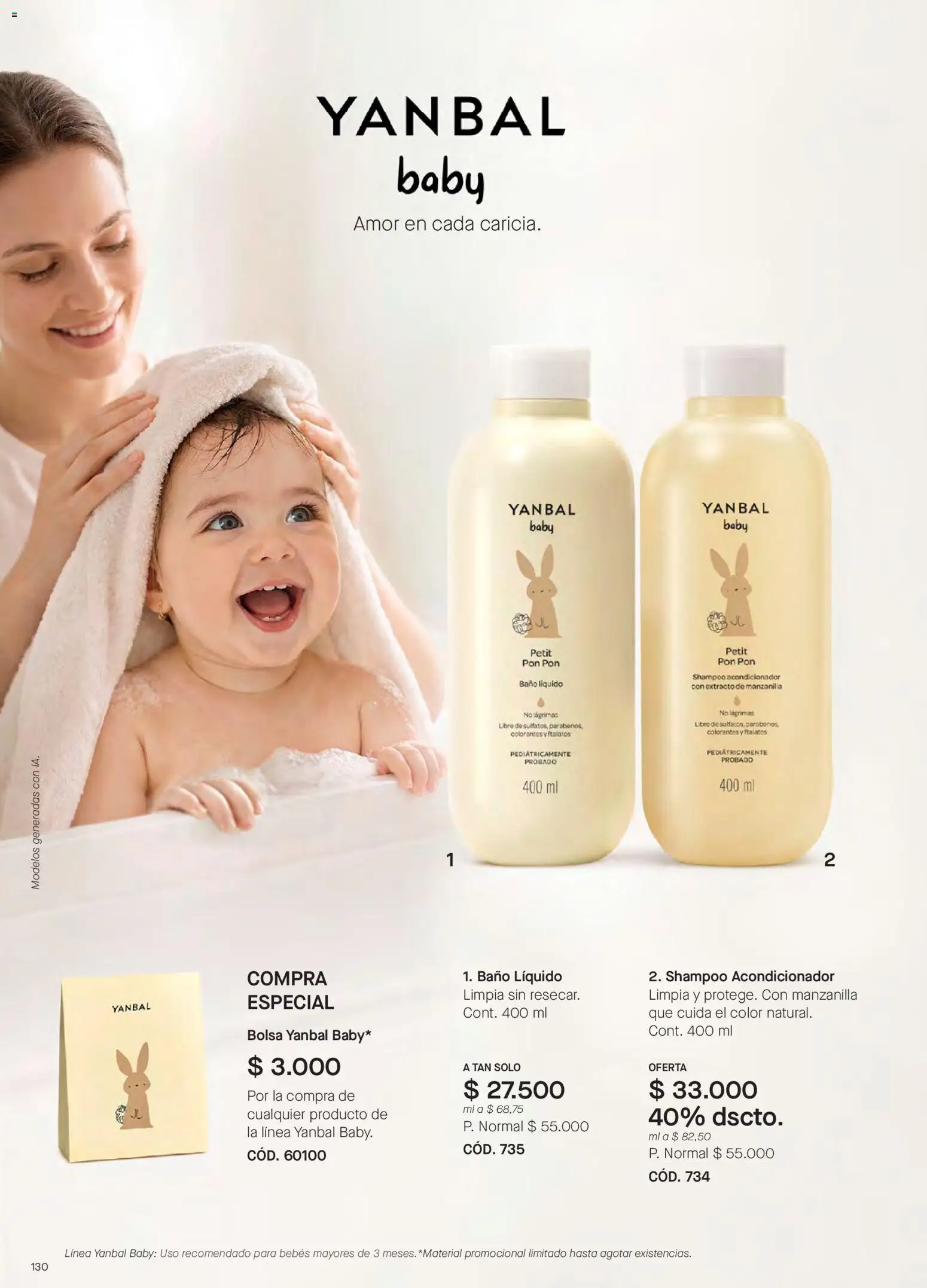 Yanbal revista - valida desde el 18/07/2026 | Página: 130 | Productos: Bolsa, Shampoo, Baño, Acondicionador