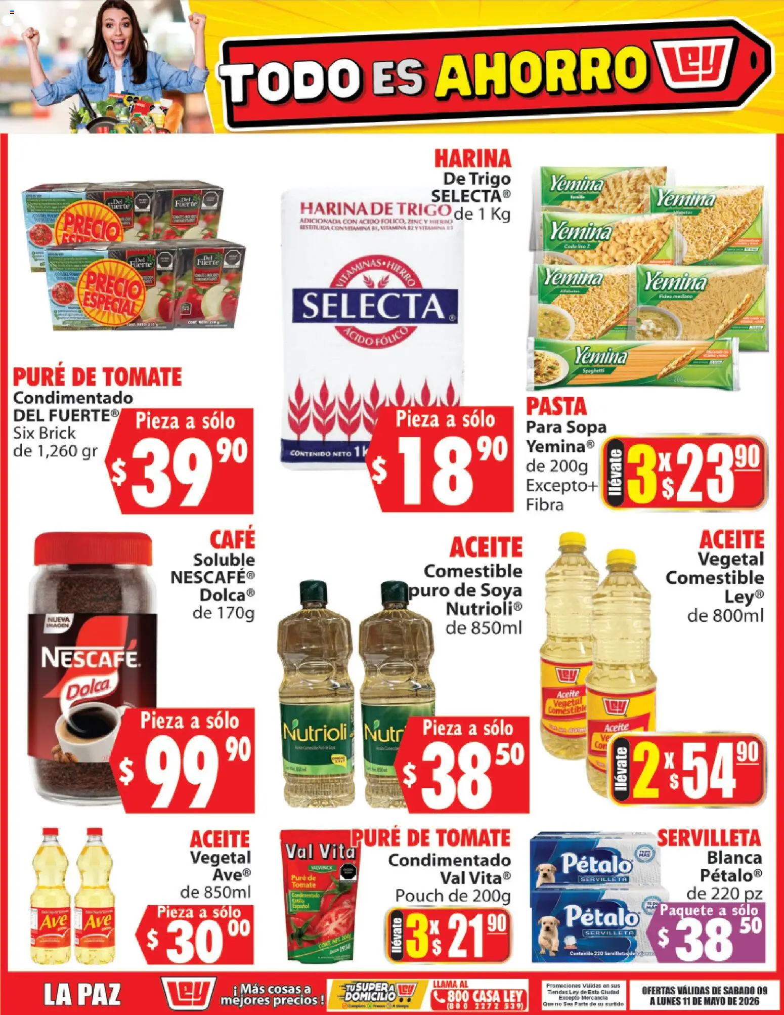 Nuevas ofertas de Casa Ley válidas en toda la República Mexicana desde el 09.05.2026. ¡Encuentra las mejores ofertas en Casa Ley folleto Todo es ahorro! | Página: 1 | Productos: Sopa, Tomate, Café, Pure de Tomate