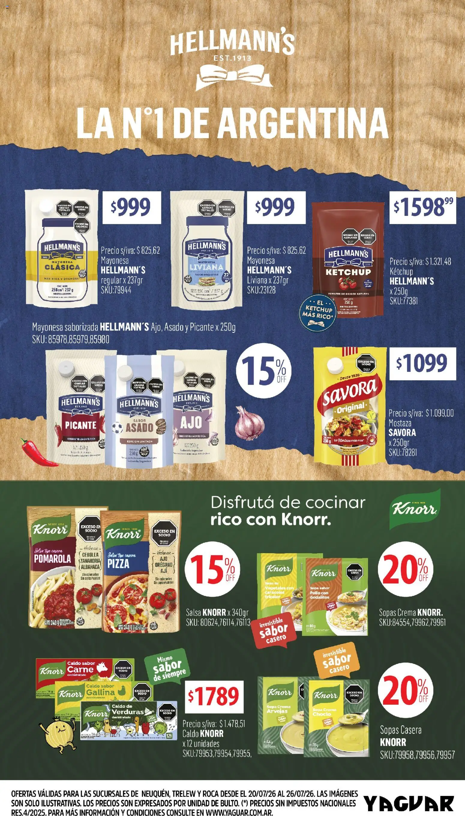 Yaguar - Oferta semanal Parque Chacabuco │ válido desde el 20/07/2026 | Página: 3 | Productos: Pollo, Mayonesa, Mostaza, Sopa