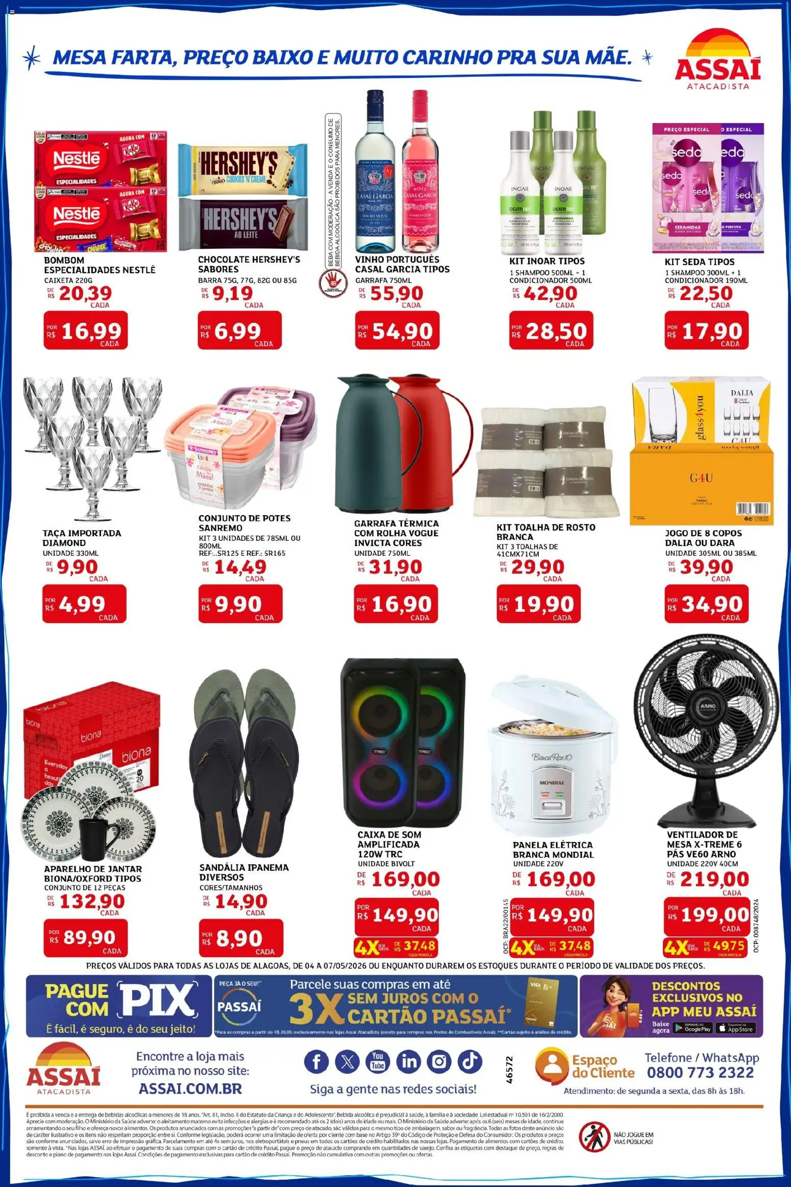 Assaí Atacadista Folheto - válido de 04.05.2026 | Página: 4 | Produtos: Caixa de som, Panela, Base, Telefone