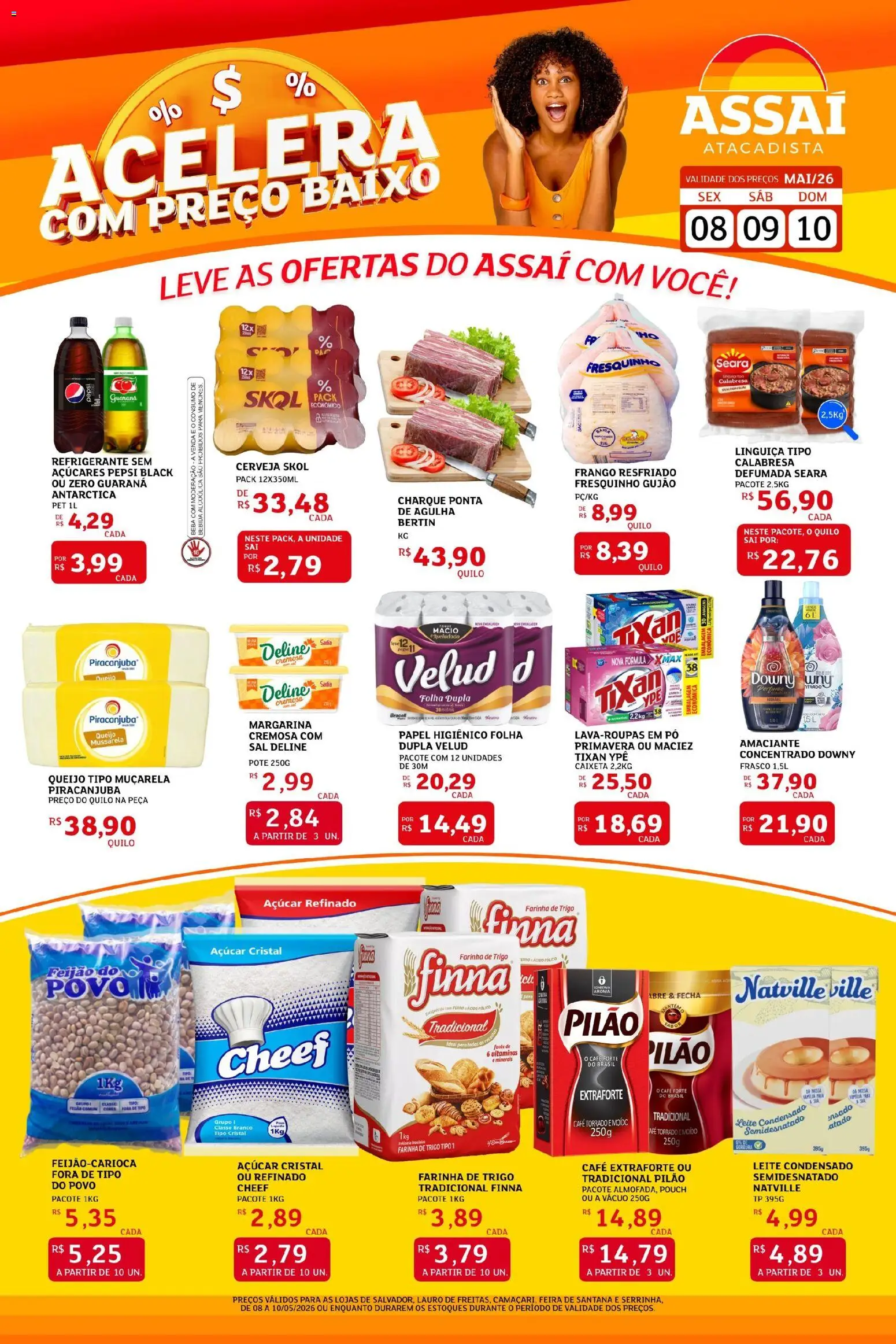 Assaí Atacadista Folheto - válido de 08.05.2026 | Página: 1 | Produtos: Café, Cerveja, Baixo, Bebida