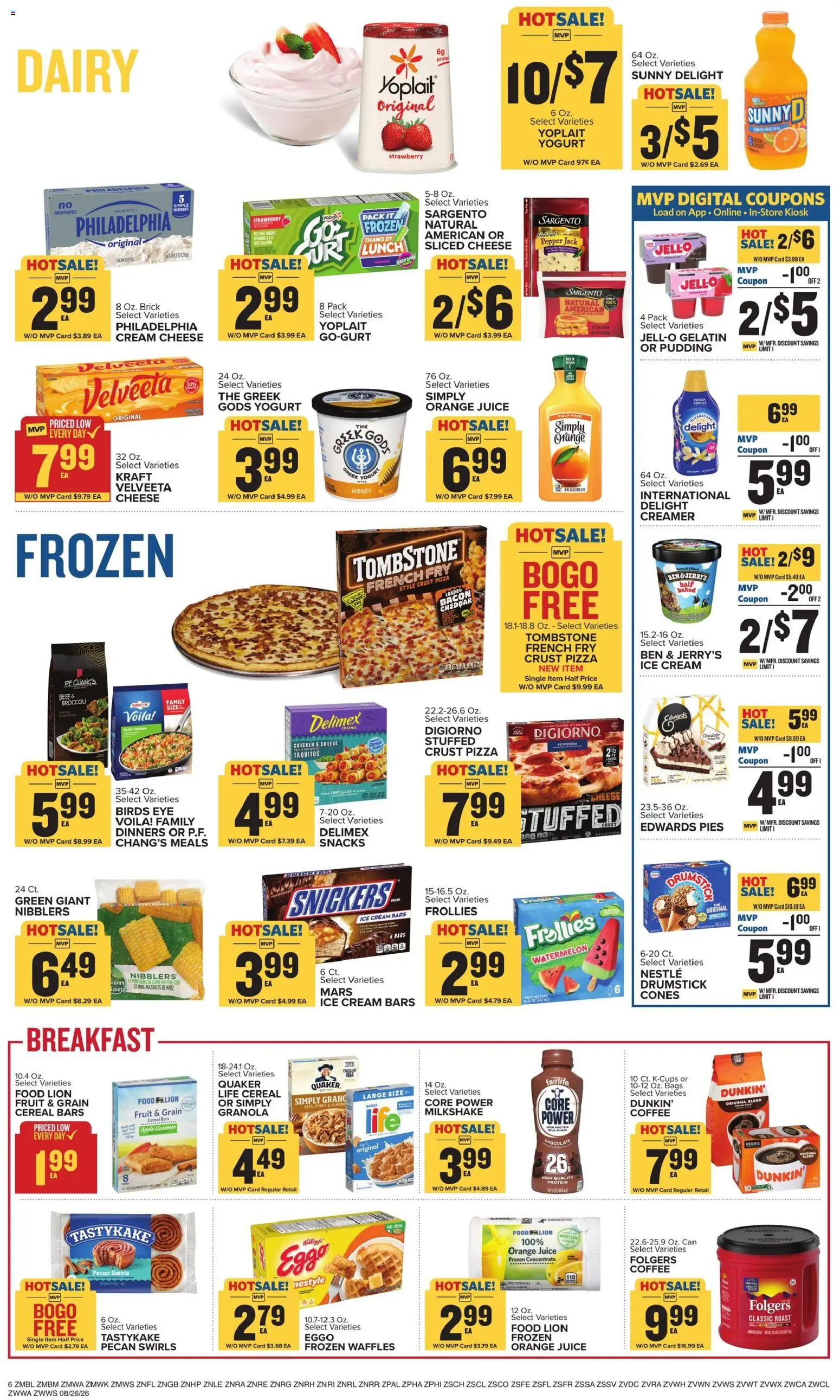 Food Lion Weekly Ad - valid from 08/26/2026 | Page: 11 | Products: Sliced cheese, Protein, Pepper, Cereal