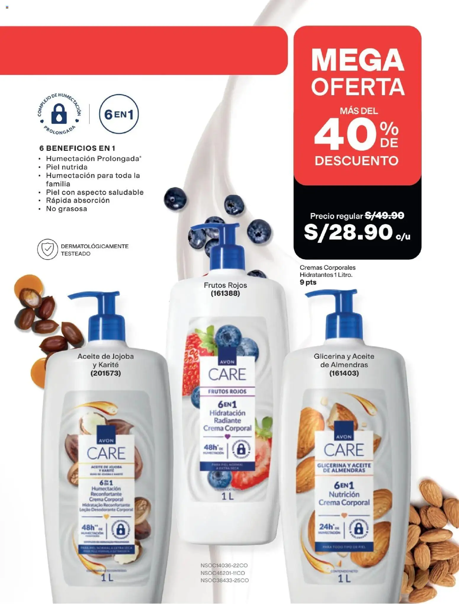 Catálogo Avon válido desde 29/08/2026 | Página: 130 | Productos: Desodorante, Crema, Almendras, Frutos rojos