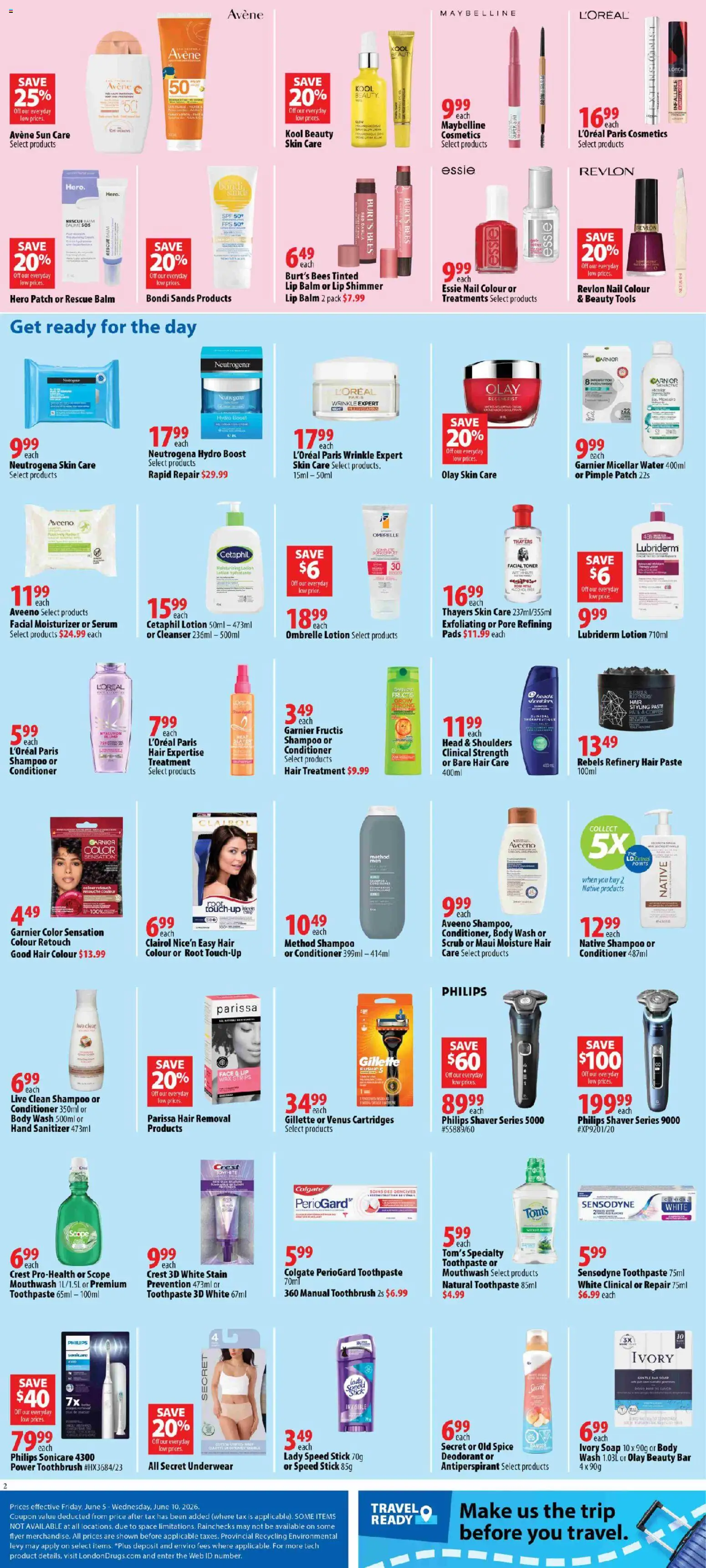 London Drugs flyer valid from 05.06.2026 | Page: 4 | Products: Soap, Body wash, Deodorant, Toothpaste