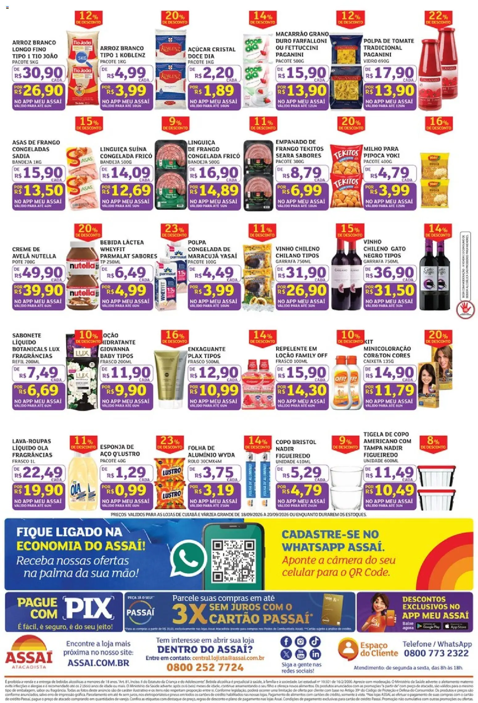 Assaí Atacadista Folheto - válido de 18/09/2026 | Página: 4 | Produtos: Tomate, Arroz, Base, Avelã